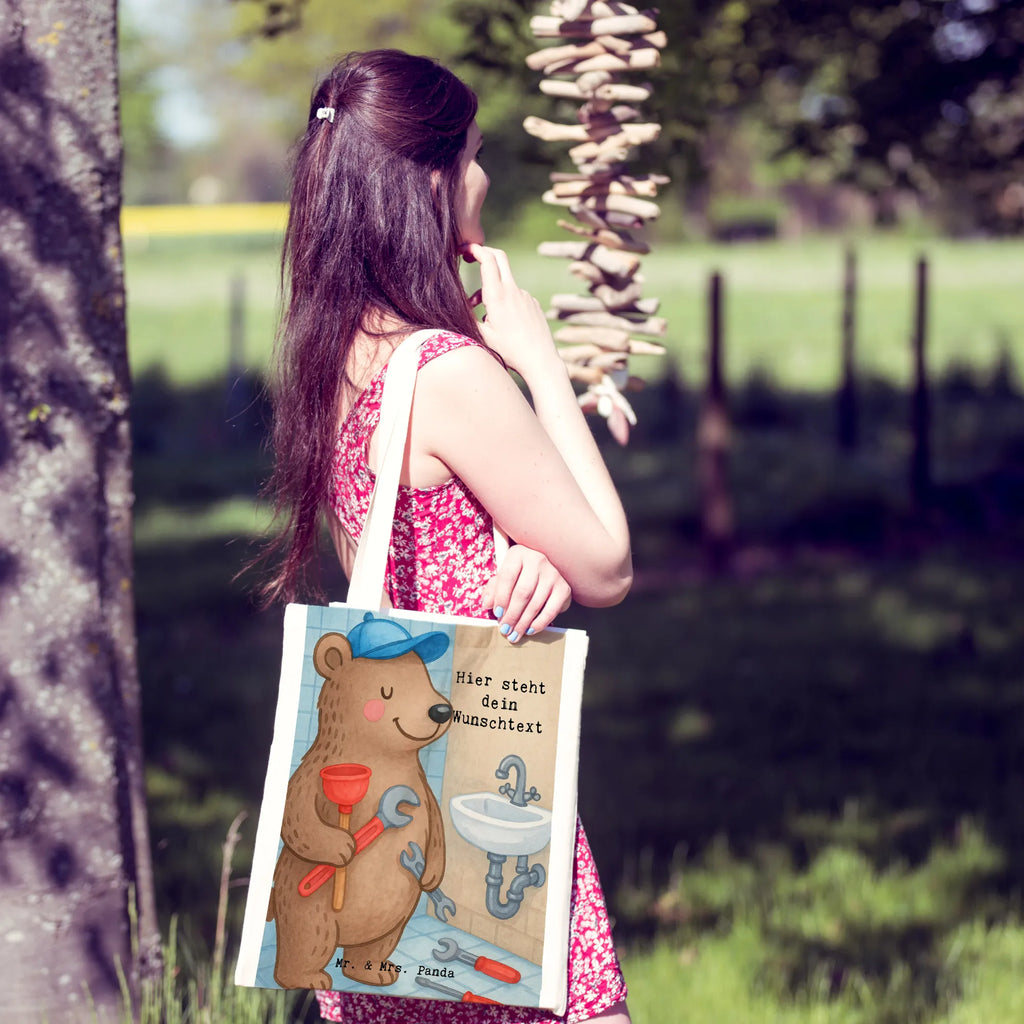 Personalisierte Tragetasche Klempner Leidenschaft Design Stoffbeutel mit Namen, Einkaufstasche mit Namen, Personalisierter Stoffbeutel, Personalisierte Kindergartentasche, Tragetasche mit Namen, Personalisierte Beuteltasche, Personalisierte Einkaufstasche, Personalisierte Tasche, Personalisierter Beutel, Personalisierter Jutebeutel, Personalisierte Jutetasche, Beruf, Ausbildung, Jubiläum, Abschied, Rente, Kollege, Kollegin, Geschenk, Schenken, Arbeitskollege, Mitarbeiter, Firma, Danke, Dankeschön, Meister, Sanitärinstallationen, Gesellenprüfung, Fachbetrieb, Klempner, Handwerker, Installateur, Bauklempner