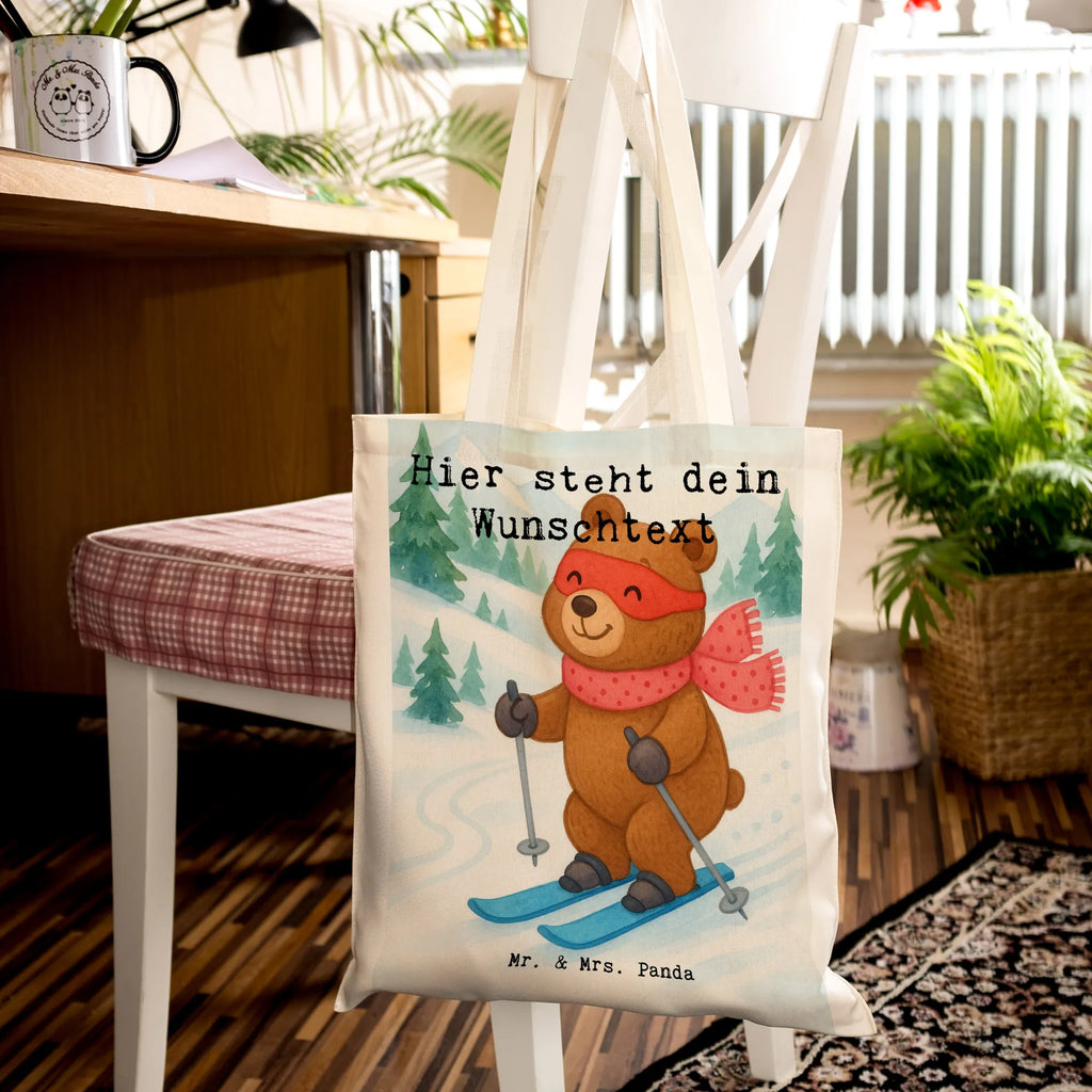 Personalisierte Tragetasche Hase Skifahren Design Personalisierte Jutetasche, Tragetasche mit Namen, Personalisierter Beutel, Personalisierte Einkaufstasche, Personalisierte Tasche, Einkaufstasche mit Namen, Personalisierter Jutebeutel, Personalisierte Kindergartentasche, Stoffbeutel mit Namen, Personalisierte Beuteltasche, Personalisierter Stoffbeutel, Geschenk, Sport, Sportart, Hobby, Schenken, Danke, Dankeschön, Auszeichnung, Gewinn, Sportler, Skiwettbewerb, Skirennen, Skisport, Ski fahren, Skifahren