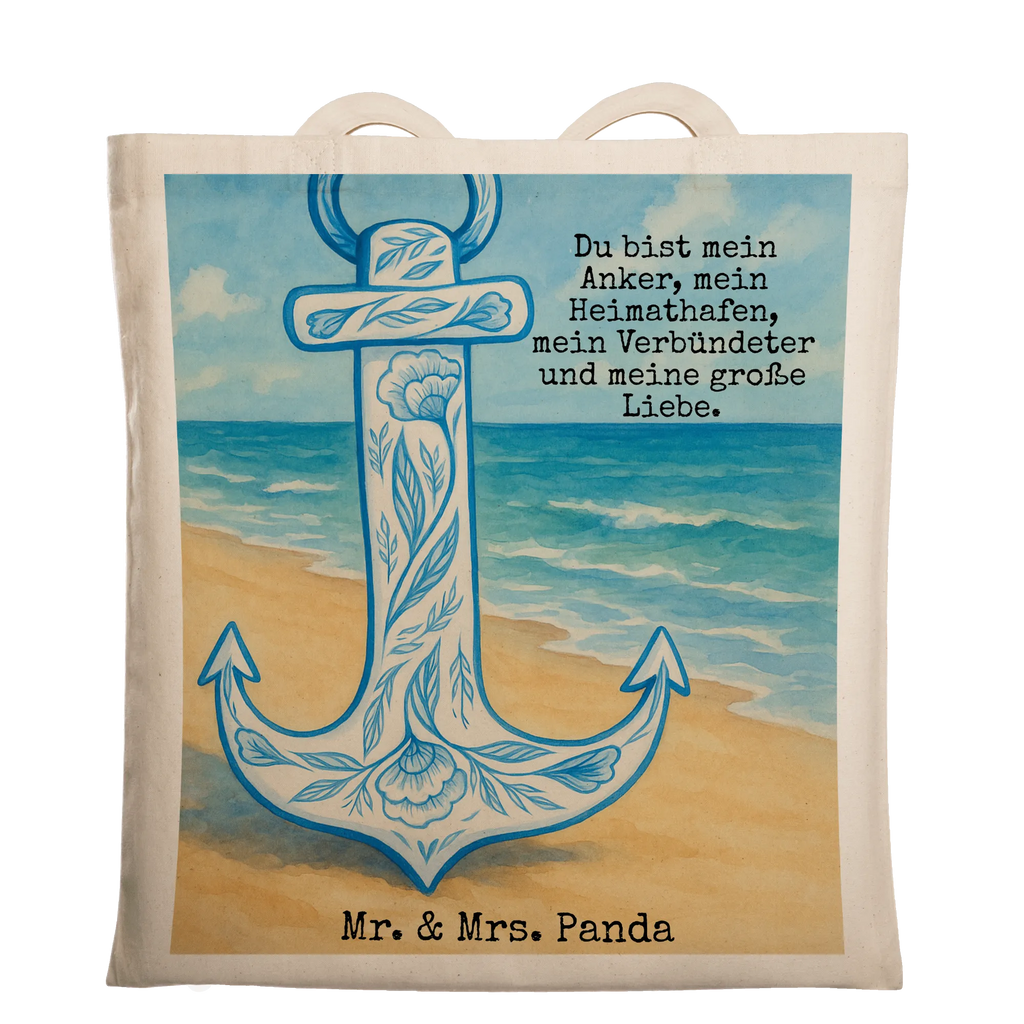 Tragetasche Anker Blau Design Einkaufstüte, Jutebeutel, Tragetasche, Badetasche, Einkaufstasche, Schultertasche, Tasche, Shopper, Stofftasche, Laptoptasche, Jutetasche, Beuteltasche, Umhängetasche, Beutel, Strandtasche, Stoffbeutel, Tiermotive, Gute Laune, lustige Sprüche, Tiere
