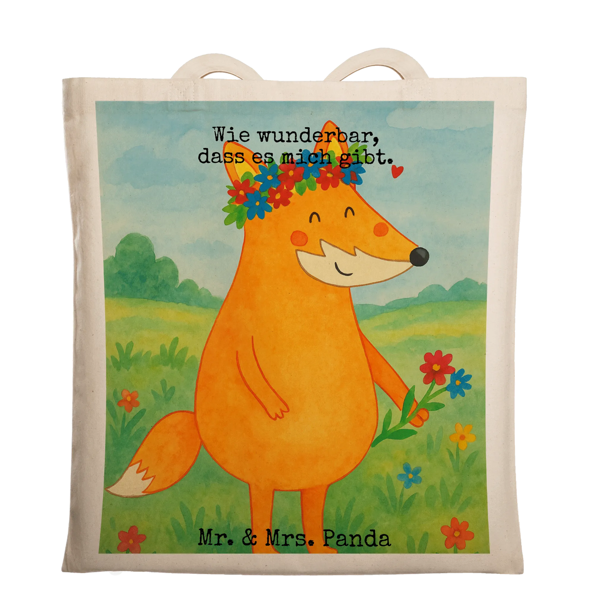 Tote bag Fox Flower Design animal lover, foxes, forest wildlife, clever as a fox, fox girl, flower, me, girlfriend, joy, flowers, flower girl, self-love, girlfriends, proof of love