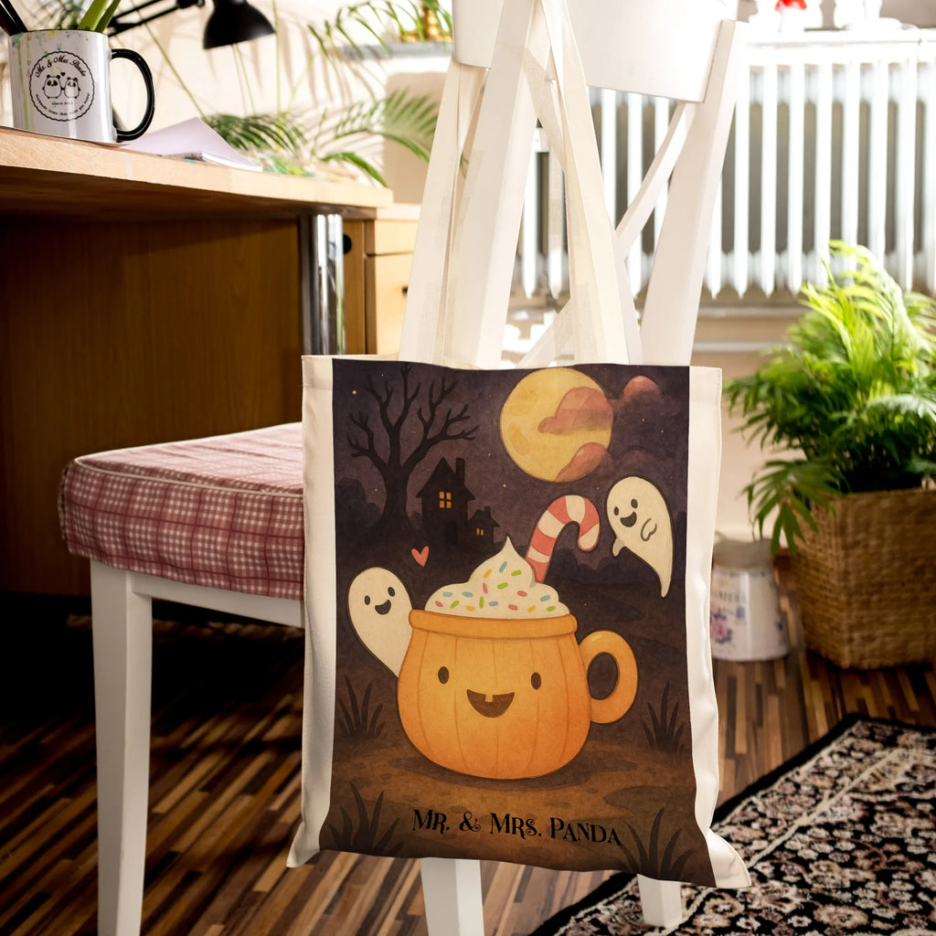 Tragetasche Kaffee Gespenst Design Beuteltasche, Jutebeutel, Beutel, Tasche, Einkaufstasche, Stofftasche, Shopper, Umhängetasche, Tragetasche, Stoffbeutel, Badetasche, Strandtasche, Laptoptasche, Einkaufstüte, Jutetasche, Schultertasche, Halloween, Deko, Martinssingen, Dekoration, Geschenke, Schenken, Halloween Deko, Trick or Treat, Gespenst, Pumpkin spiced Latte, Kaffee, Süßes sonst gibt's saures