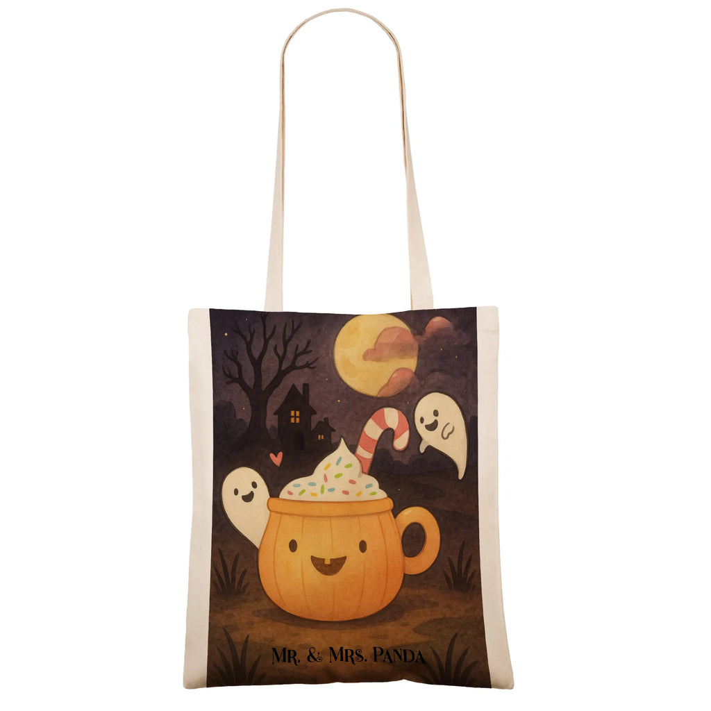 Tragetasche Kaffee Gespenst Design Beuteltasche, Jutebeutel, Beutel, Tasche, Einkaufstasche, Stofftasche, Shopper, Umhängetasche, Tragetasche, Stoffbeutel, Badetasche, Strandtasche, Laptoptasche, Einkaufstüte, Jutetasche, Schultertasche, Halloween, Deko, Martinssingen, Dekoration, Geschenke, Schenken, Halloween Deko, Trick or Treat, Gespenst, Pumpkin spiced Latte, Kaffee, Süßes sonst gibt's saures