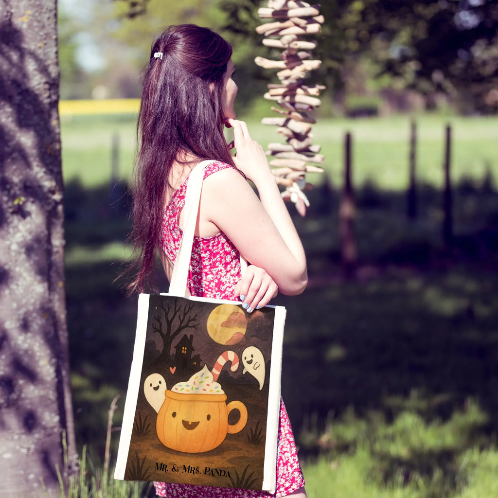 Tragetasche Kaffee Gespenst Design Beuteltasche, Jutebeutel, Beutel, Tasche, Einkaufstasche, Stofftasche, Shopper, Umhängetasche, Tragetasche, Stoffbeutel, Badetasche, Strandtasche, Laptoptasche, Einkaufstüte, Jutetasche, Schultertasche, Halloween, Deko, Martinssingen, Dekoration, Geschenke, Schenken, Halloween Deko, Trick or Treat, Gespenst, Pumpkin spiced Latte, Kaffee, Süßes sonst gibt's saures