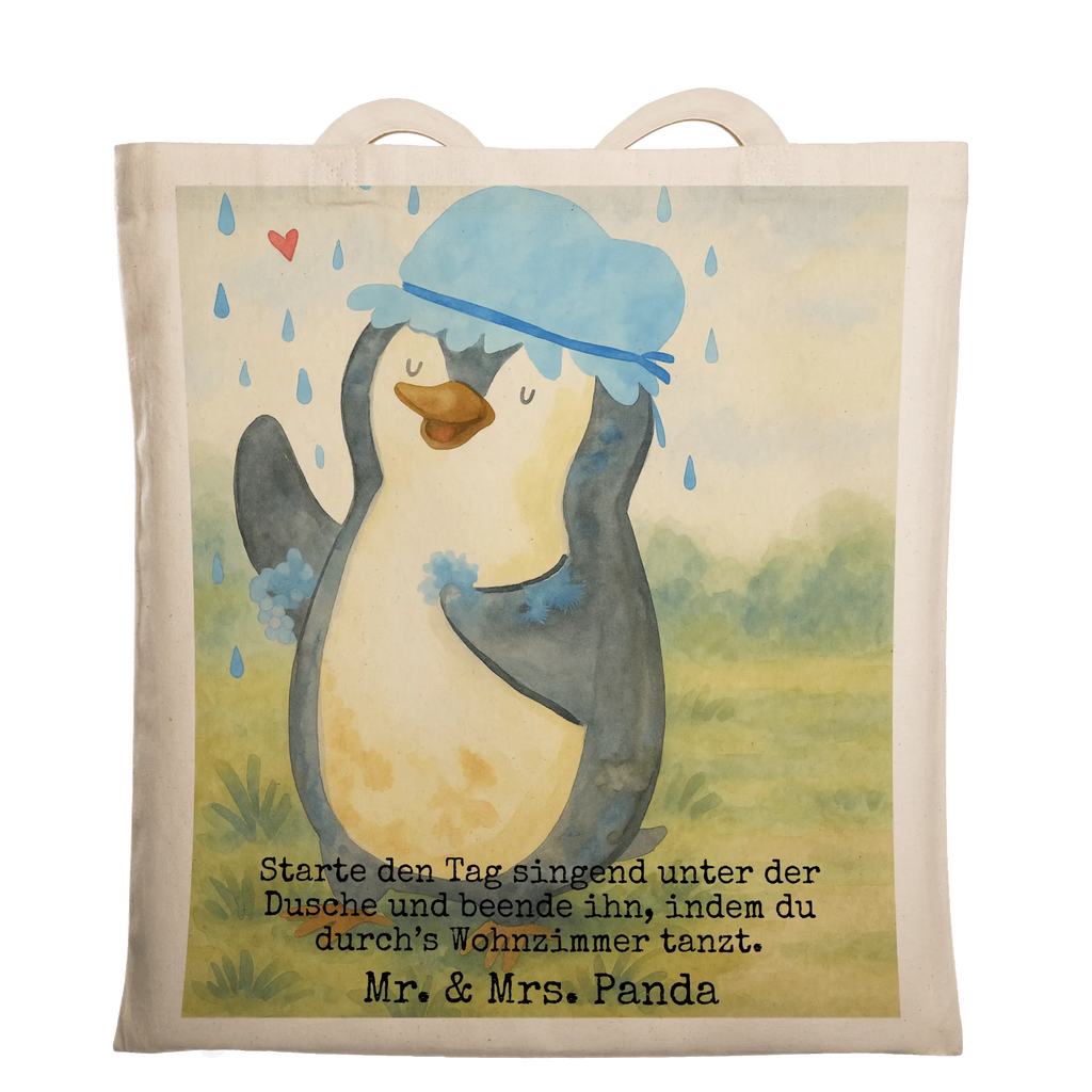 Tragetasche Pinguin Duschen Design Schultertasche, Tasche, Jutebeutel, Einkaufstüte, Beutel, Stofftasche, Badetasche, Umhängetasche, Shopper, Jutetasche, Beuteltasche, Tragetasche, Laptoptasche, Einkaufstasche, Stoffbeutel, Strandtasche, Pinguin, Neustart, duschen, glücklich sein, Neuanfang, Lebensmotto, Pinguine, Dusche, Motivation