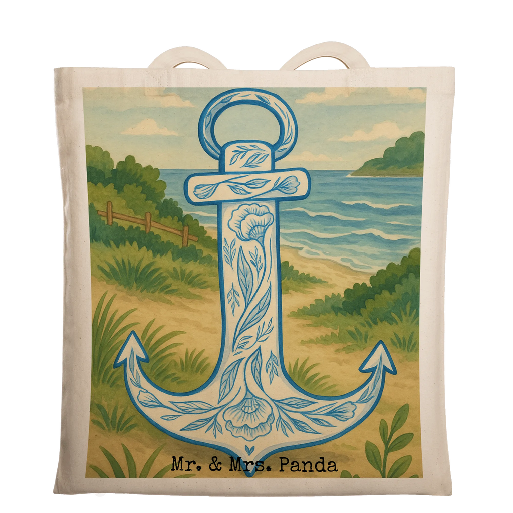 Tragetasche Anker Blau Design Einkaufstüte, Jutebeutel, Tragetasche, Badetasche, Einkaufstasche, Schultertasche, Tasche, Shopper, Stofftasche, Laptoptasche, Jutetasche, Beuteltasche, Umhängetasche, Beutel, Strandtasche, Stoffbeutel, Tiermotive, Gute Laune, lustige Sprüche, Tiere