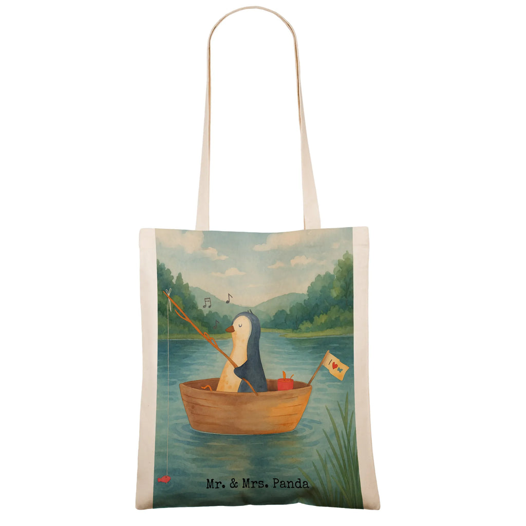 Tragetasche Pinguin Angelboot Design Shopper, Beutel, Schultertasche, Jutetasche, Jutebeutel, Tragetasche, Strandtasche, Badetasche, Stofftasche, Einkaufstasche, Laptoptasche, Umhängetasche, Einkaufstüte, Stoffbeutel, Tasche, Beuteltasche, Pinguin, Trennung, Pinguine, Boot, Motivation, Leben, Neuanfang, Scheidung, Neustart, Angeln, genießen, Lebenslust, Geschenkidee Liebeskummer, Angelboot