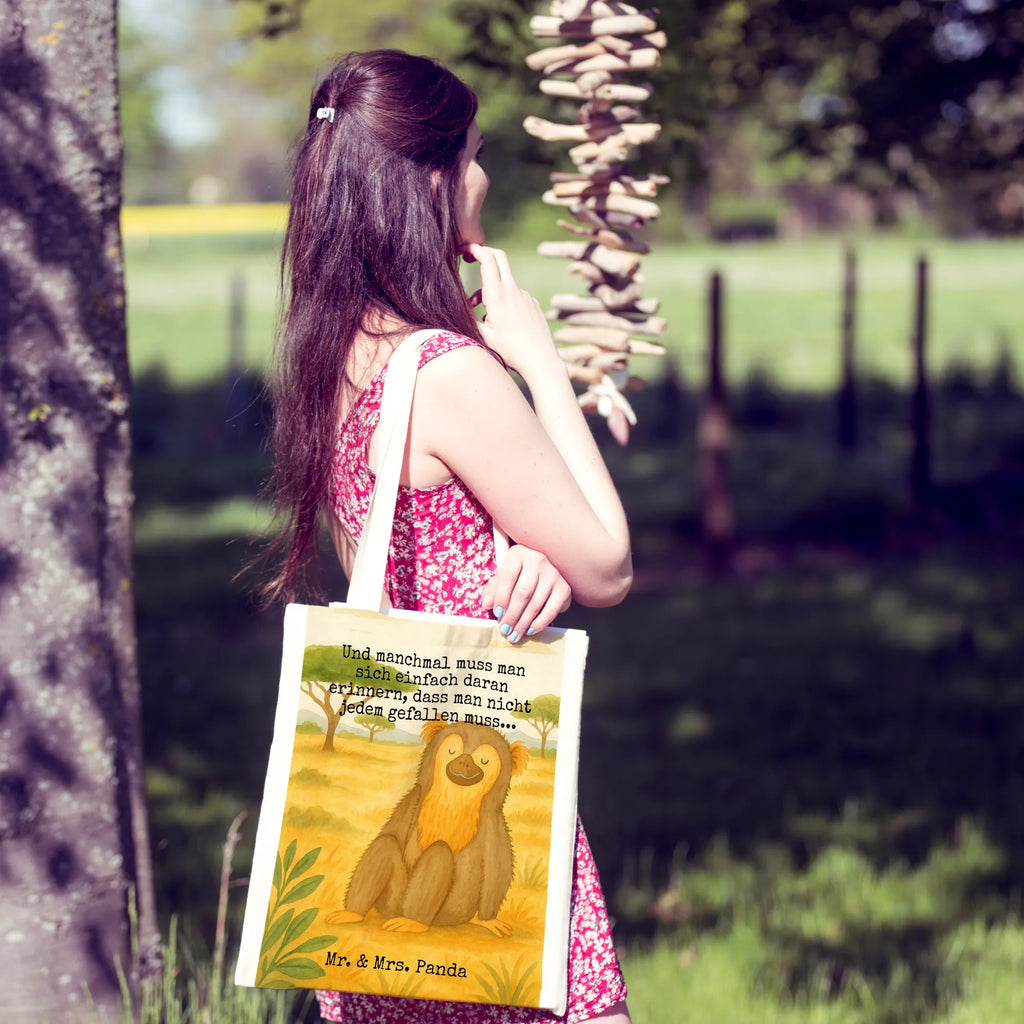 Tragetasche Affe Design Stoffbeutel, Beuteltasche, Schultertasche, Laptoptasche, Shopper, Tasche, Tragetasche, Stofftasche, Einkaufstasche, Umhängetasche, Jutebeutel, Strandtasche, Beutel, Einkaufstüte, Jutetasche, Badetasche, Afrika, Wildtiere, Motivation, Affen, Selbstachtung, Selbstliebe, Äffchen, Respekt, Affe, Selbstbewusstsein, Selfcare, Liebe