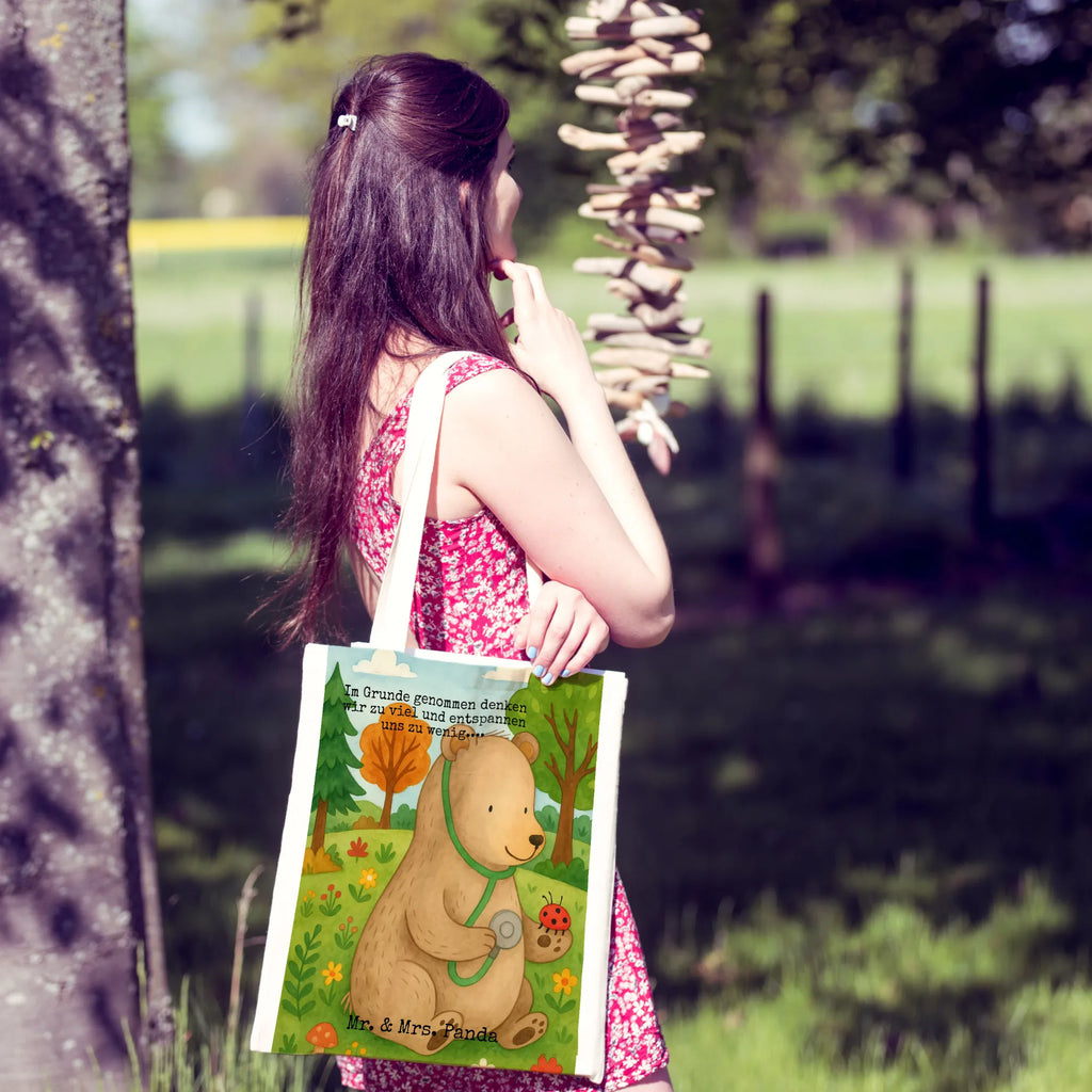 Tote bag bear Physician Design shopper, shopping bag, cloth bag, shoulder bag, Carrier bag, jute bag, cotton bag, bag, pouch, bear, teddy, teddy bear, cuddly toy, Professor, Doctor, Bear