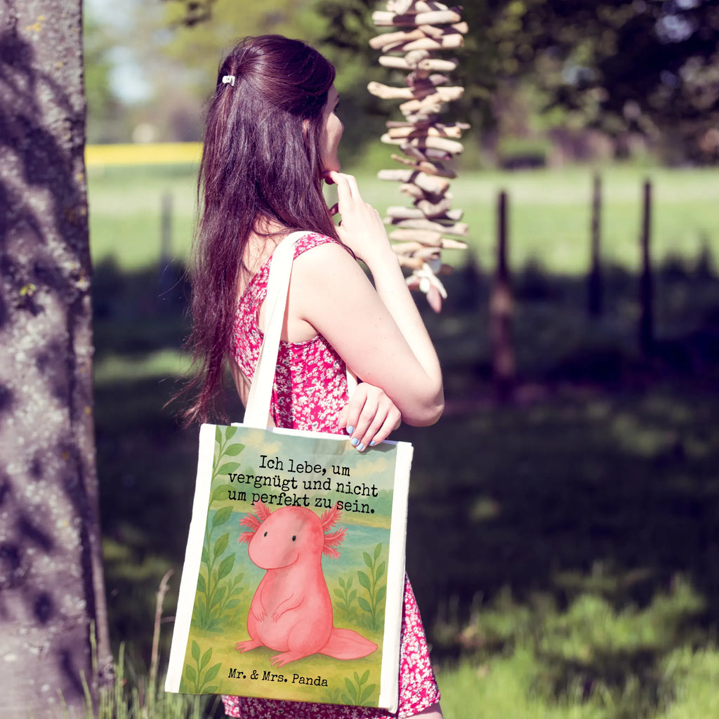 Tragetasche Axolotl Niedlich Design Beutel, Strandtasche, Jutebeutel, Tasche, Tragetasche, Beuteltasche, Laptoptasche, Einkaufstasche, Einkaufstüte, Schultertasche, Stoffbeutel, Stofftasche, Umhängetasche, Badetasche, Jutetasche, Shopper, Axolotl, Molch, Axolot, Lebensweisheit, fröhlich, vergnügt, Lebensstil, Freundin, Weisheit, Liebe, zufrieden