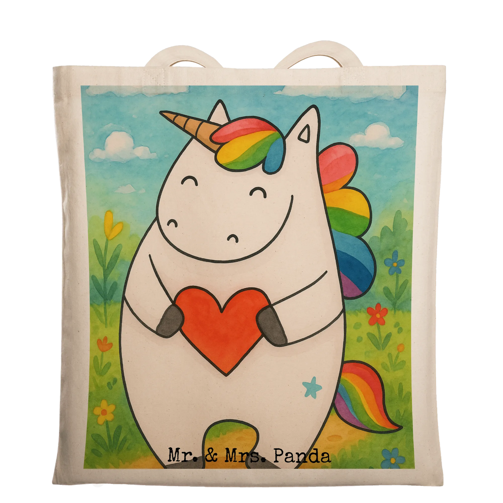 Tragetasche Einhorn Herz Design Laptoptasche, Jutebeutel, Stoffbeutel, Strandtasche, Badetasche, Einkaufstüte, Jutetasche, Umhängetasche, Einkaufstasche, Tasche, Beuteltasche, Shopper, Schultertasche, Stofftasche, Tragetasche, Beutel, Einhorn, Einhörner, Einhorn Deko, Unicorn, anders, böse, schlimm, Herz, bunt, Freundin, witzig, lustig