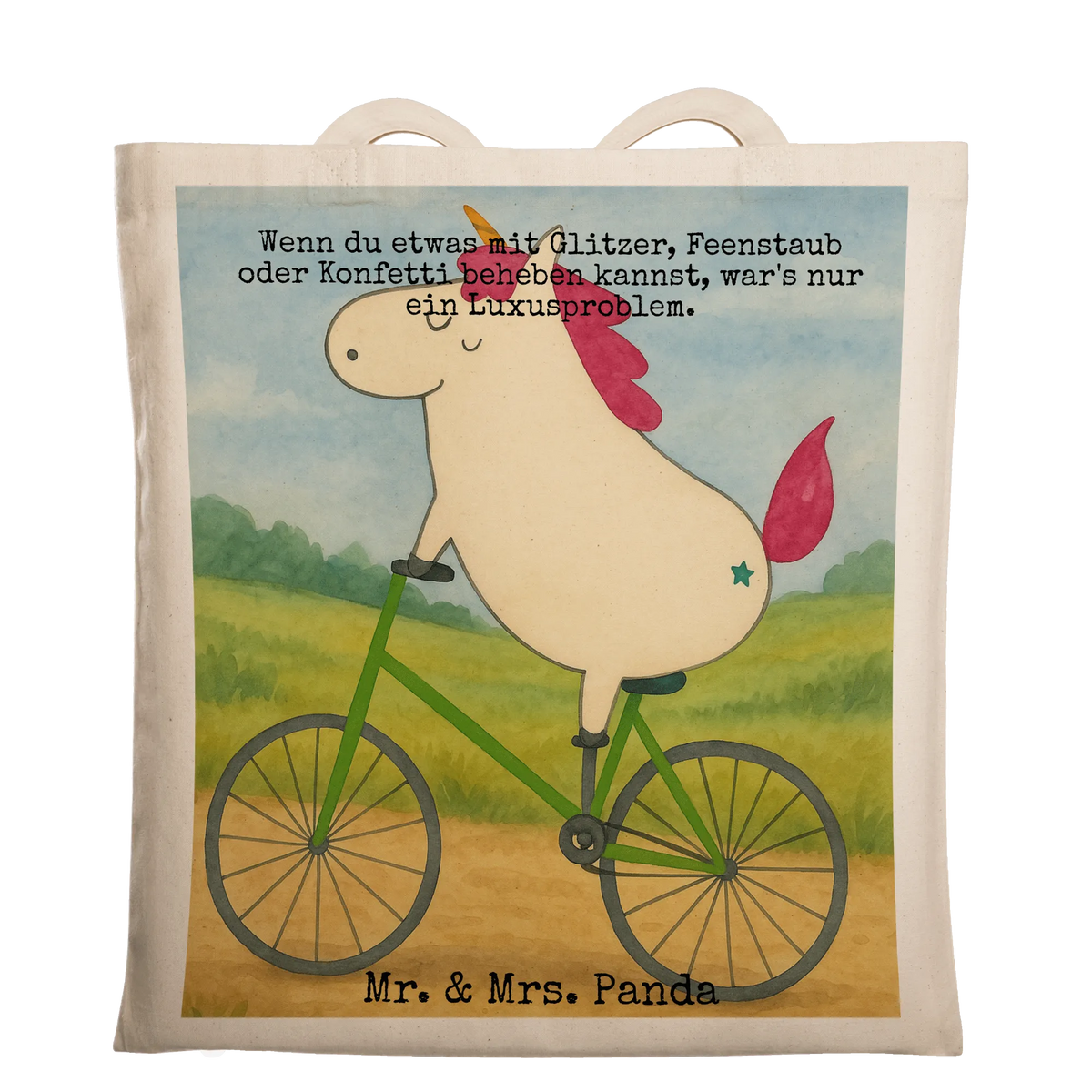 Tote bag unicorn cyclist Design confetti, grief, wheel, luxury problem, love affliction, cycling, present, fairy dust, cyclist gift