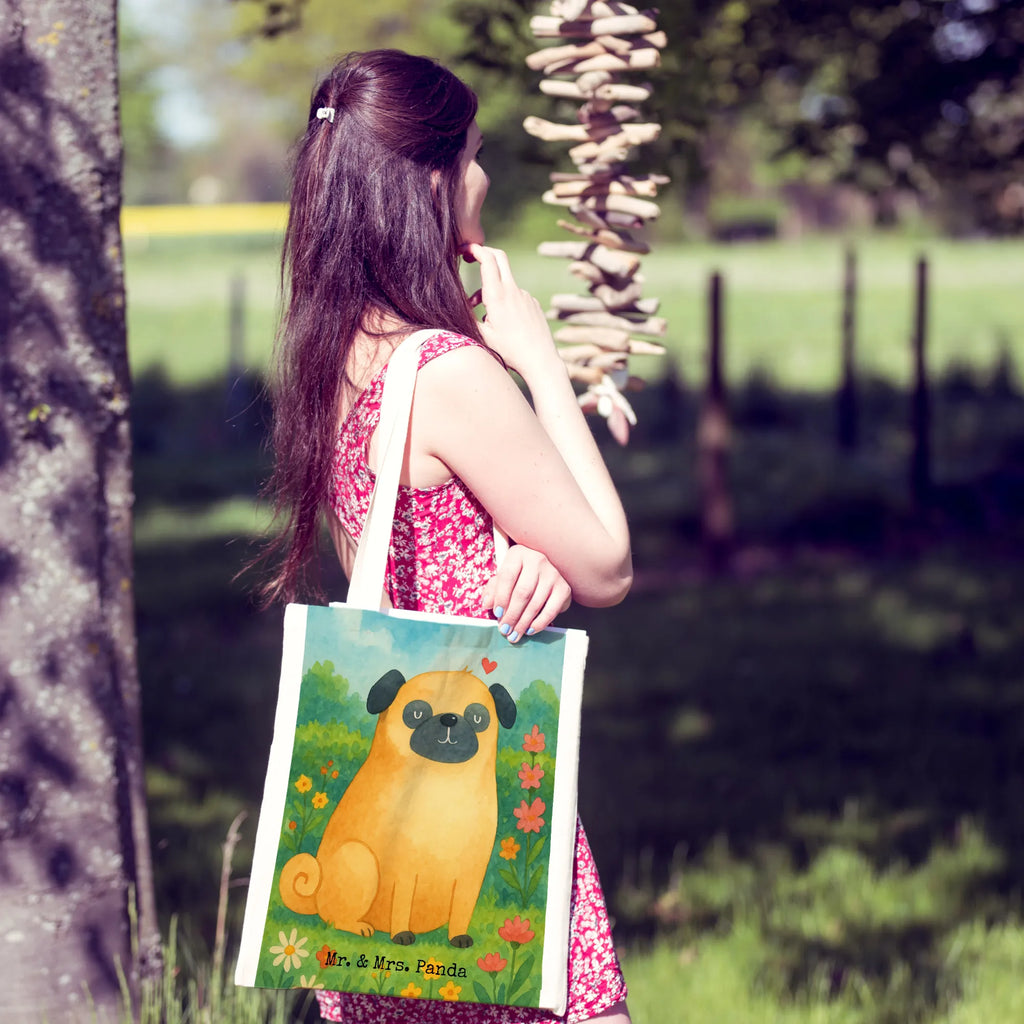 Tragetasche Mops Design Einkaufstüte, Badetasche, Umhängetasche, Stoffbeutel, Einkaufstasche, Jutebeutel, Beuteltasche, Tragetasche, Laptoptasche, Strandtasche, Tasche, Shopper, Stofftasche, Jutetasche, Beutel, Schultertasche, Hund, Hundemotiv, Haustier, Hunderasse, Tierliebhaber, Hundebesitzer, Sprüche, Hundeliebe, Mops, Liebe