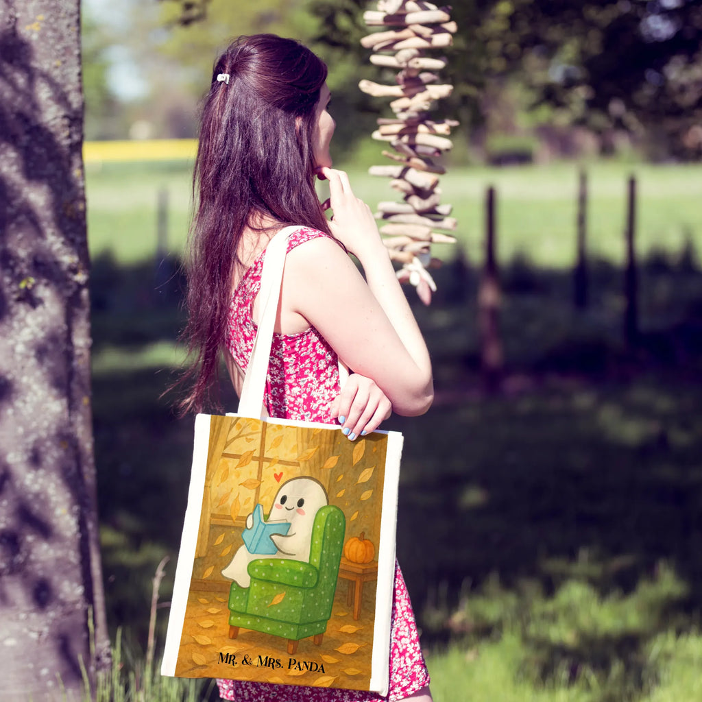 Tragetasche Gespenst  Buch  Design Tragetasche, Stoffbeutel, Beutel, Einkaufstasche, Laptoptasche, Stofftasche, Jutebeutel, Einkaufstüte, Umhängetasche, Jutetasche, Shopper, Tasche, Schultertasche, Beuteltasche, Strandtasche, Badetasche, Halloween, Deko, Martinssingen, Dekoration, Geschenke, Schenken, Herbst, Gespenst, Buch, gemütlich