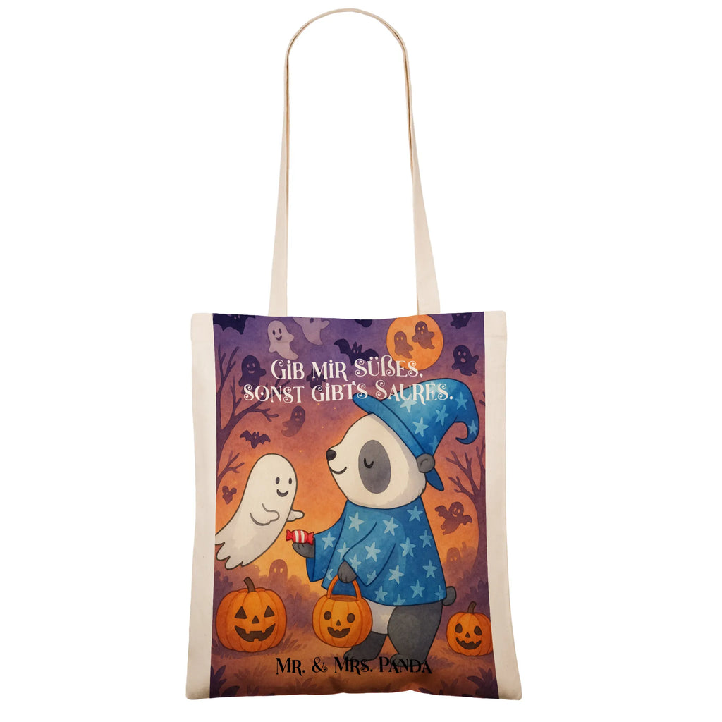 Tragetasche Panda Zauberer Design Tasche, Stoffbeutel, Tragetasche, Stofftasche, Shopper, Beutel, Jutetasche, Schultertasche, Beuteltasche, Strandtasche, Einkaufstasche, Jutebeutel, Laptoptasche, Einkaufstüte, Badetasche, Umhängetasche, Halloween, Deko, Martinssingen, Dekoration, Geschenke, Schenken, Halloween Deko, Gespenst, Trick or Treat, Panda, Zauberer, Süßes sonst gibt's saures