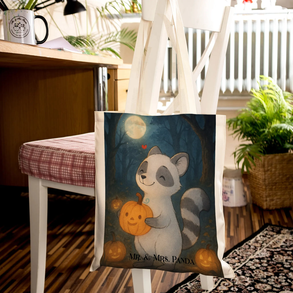 Tote bag Raccoon Pumpkin Design Tragetasche, Shopper, Umhängetasche, Jutetasche, Tasche, Einkaufstüte, Stofftasche, Schultertasche, Strandtasche, Beutel, Jutebeutel, Stoffbeutel, Badetasche, Einkaufstasche, Laptoptasche, Beuteltasche, Halloween, Deko, Martinssingen, Dekoration, Geschenke, Schenken, Halloween Deko, Süßes sonst gibt's saures, Trick or Treat, Waschbär, Kürbis