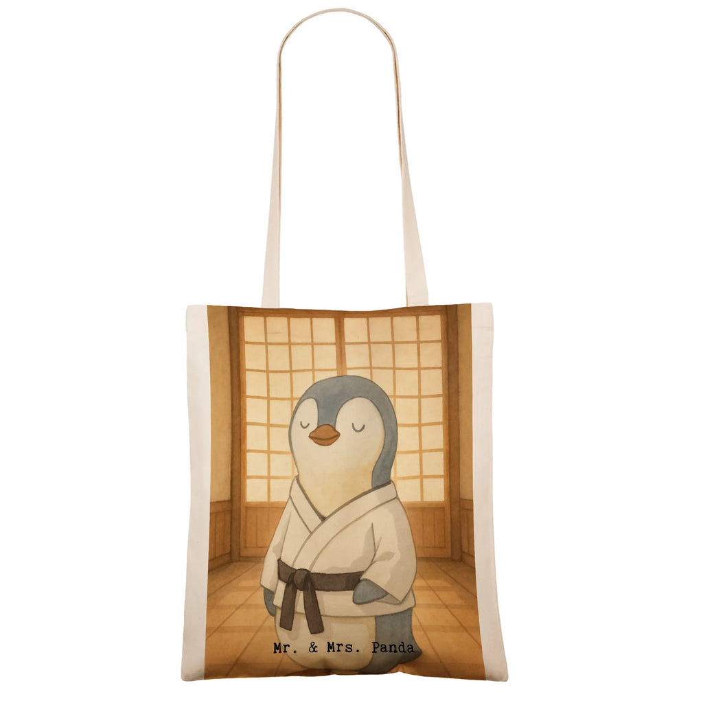 Tragetasche Pinguin Karate Design Stoffbeutel, Tragetasche, Schultertasche, Laptoptasche, Einkaufstüte, Beutel, Badetasche, Jutebeutel, Strandtasche, Einkaufstasche, Beuteltasche, Shopper, Jutetasche, Stofftasche, Tasche, Umhängetasche, Geschenk, Sport, Sportart, Hobby, Schenken, Danke, Dankeschön, Auszeichnung, Gewinn, Sportler, Karate, Kampfkunst, Karate Verein, Kampfsportart, Selbstverteidigung