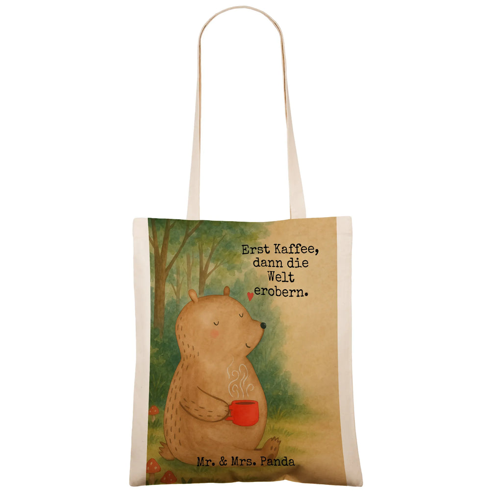Tragetasche Bär Kaffee Design Stofftasche, Badetasche, Einkaufstasche, Schultertasche, Tragetasche, Jutetasche, Stoffbeutel, Laptoptasche, Tasche, Beutel, Jutebeutel, Einkaufstüte, Shopper, Beuteltasche, Strandtasche, Umhängetasche, Bär, Teddy, Teddybär, Welt retten, Welt erobern, Coffee, Morgenroutine, Bären, Kaffee, Motivation, guten Morgen