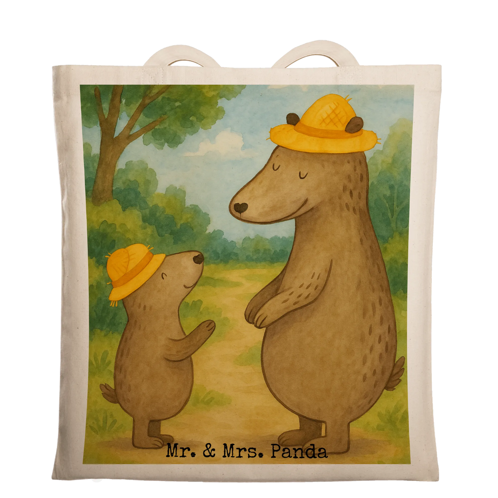 Tragetasche Bären mit Hut Design Jutetasche, Laptoptasche, Umhängetasche, Stofftasche, Einkaufstüte, Jutebeutel, Beutel, Badetasche, Einkaufstasche, Tragetasche, Beuteltasche, Schultertasche, Tasche, Strandtasche, Shopper, Stoffbeutel, Familie, Vatertag, Muttertag, Bruder, Schwester, Mama, Papa, Oma, Opa, Paps, Bären, Kinder, Kind, Daddy, Vater-Sohn, Vater, Family, Sohn, Bär, Söhne, Vorbild, Lieblingsmensch, Dad, Papi