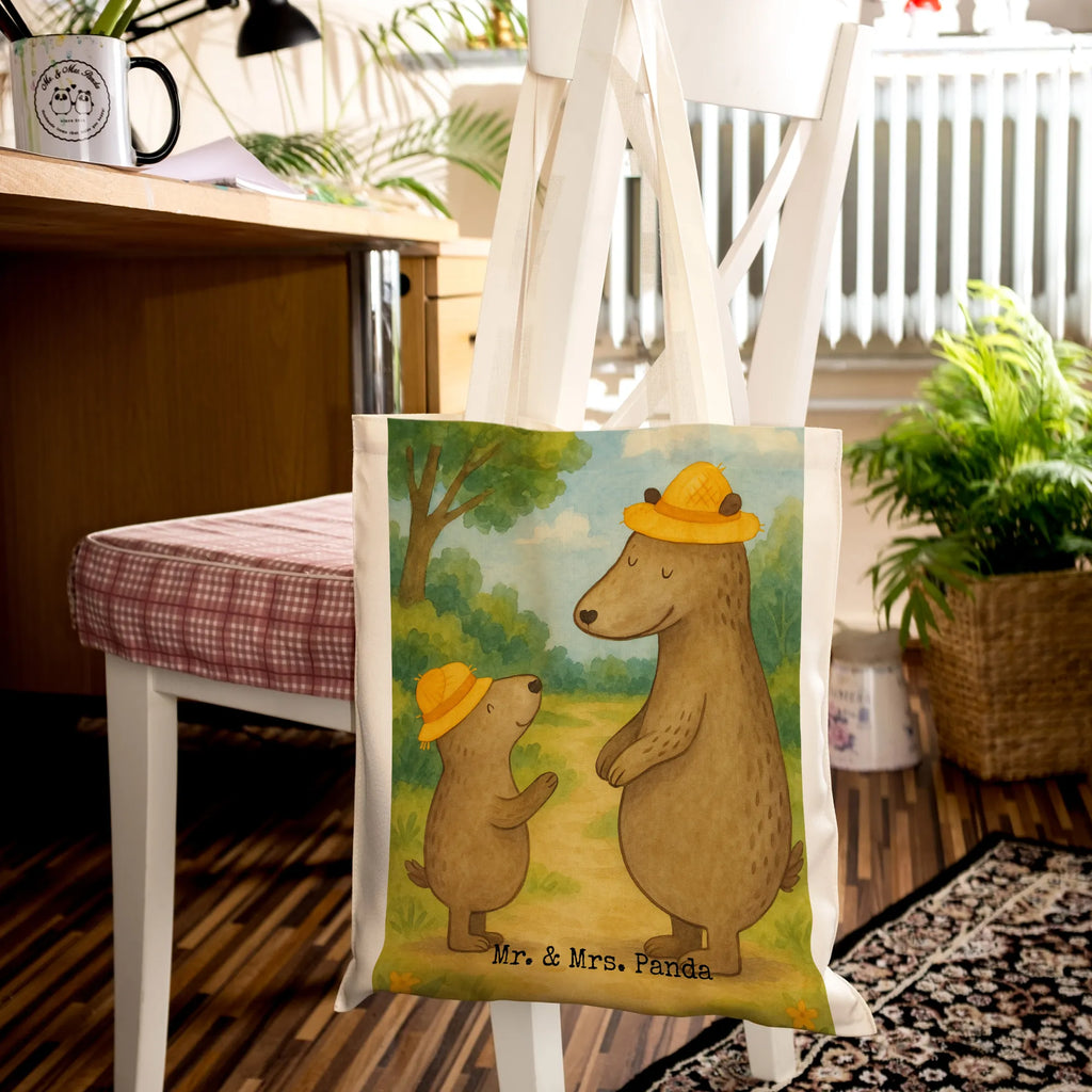 Tragetasche Bären mit Hut Design Jutetasche, Laptoptasche, Umhängetasche, Stofftasche, Einkaufstüte, Jutebeutel, Beutel, Badetasche, Einkaufstasche, Tragetasche, Beuteltasche, Schultertasche, Tasche, Strandtasche, Shopper, Stoffbeutel, Familie, Vatertag, Muttertag, Bruder, Schwester, Mama, Papa, Oma, Opa, Paps, Bären, Kinder, Kind, Daddy, Vater-Sohn, Vater, Family, Sohn, Bär, Söhne, Vorbild, Lieblingsmensch, Dad, Papi