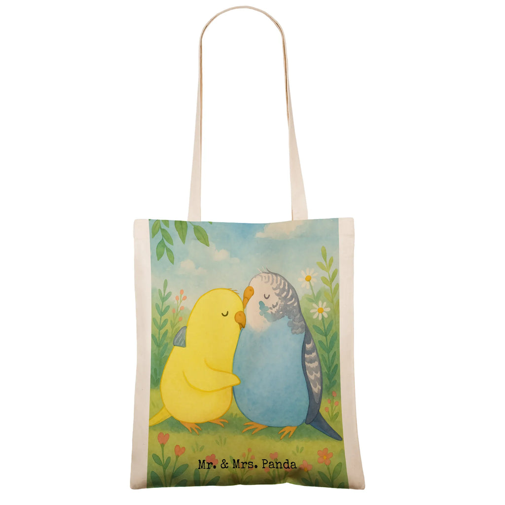 Tote bag Parakeets in love Design shopper, shopping bag, pouch, shoulder bag, cotton bag, cloth bag, Carrier bag, bag, jute bag, Love, Loving, Two, Together, Marriage, Engagement, Proposal of marriage, Love gift, gift for her, gift for him, anniversary gift, closeness, budgie, birds, trust, love, cuddling