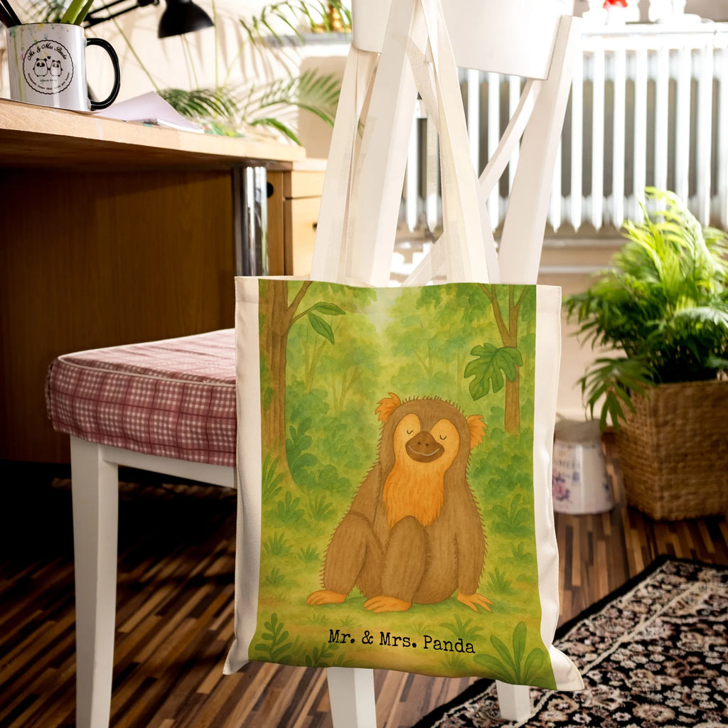 Tragetasche Affe Design Stoffbeutel, Beuteltasche, Schultertasche, Laptoptasche, Shopper, Tasche, Tragetasche, Stofftasche, Einkaufstasche, Umhängetasche, Jutebeutel, Strandtasche, Beutel, Einkaufstüte, Jutetasche, Badetasche, Afrika, Wildtiere, Motivation, Affen, Selbstachtung, Selbstliebe, Äffchen, Respekt, Affe, Selbstbewusstsein, Selfcare, Liebe