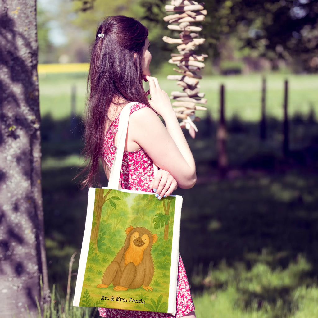 Tragetasche Affe Design Stoffbeutel, Beuteltasche, Schultertasche, Laptoptasche, Shopper, Tasche, Tragetasche, Stofftasche, Einkaufstasche, Umhängetasche, Jutebeutel, Strandtasche, Beutel, Einkaufstüte, Jutetasche, Badetasche, Afrika, Wildtiere, Motivation, Affen, Selbstachtung, Selbstliebe, Äffchen, Respekt, Affe, Selbstbewusstsein, Selfcare, Liebe