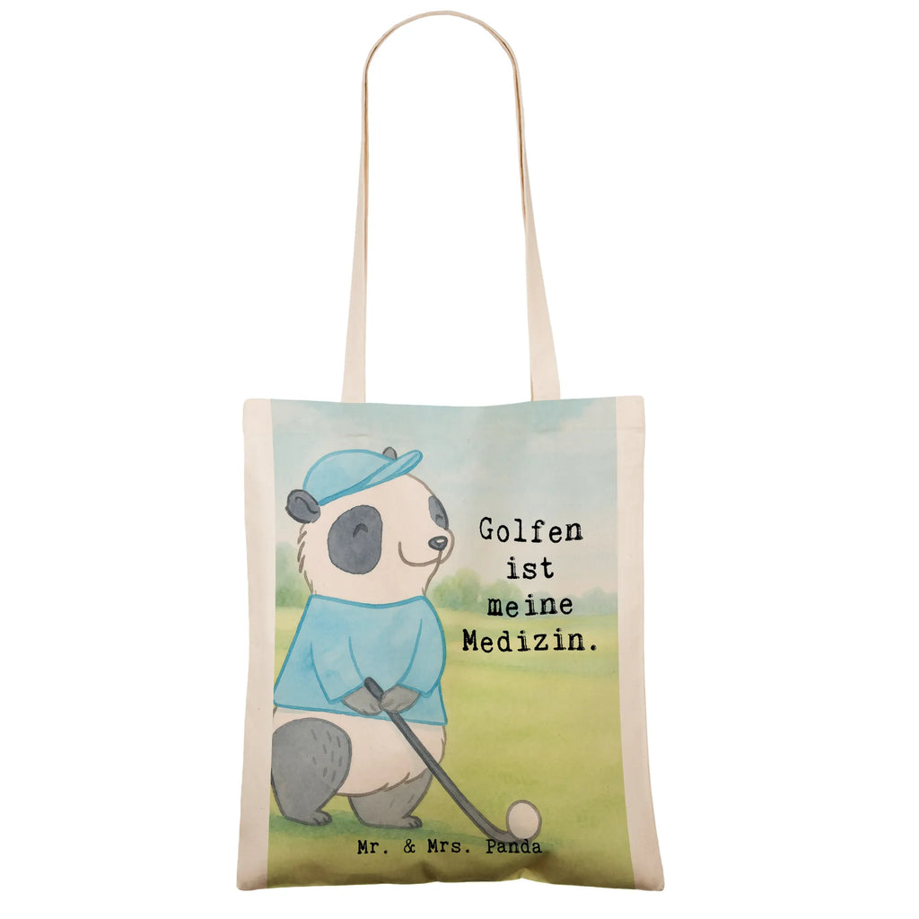 Tragetasche Panda Golfen Design Beuteltasche, Stofftasche, Einkaufstüte, Einkaufstasche, Laptoptasche, Schultertasche, Beutel, Jutetasche, Shopper, Tragetasche, Tasche, Strandtasche, Jutebeutel, Stoffbeutel, Umhängetasche, Badetasche, Geschenk, Sport, Sportart, Hobby, Schenken, Danke, Dankeschön, Auszeichnung, Gewinn, Sportler, Golf spielen, Golf Verein, Golfen, Golfplatz, Golfturnier