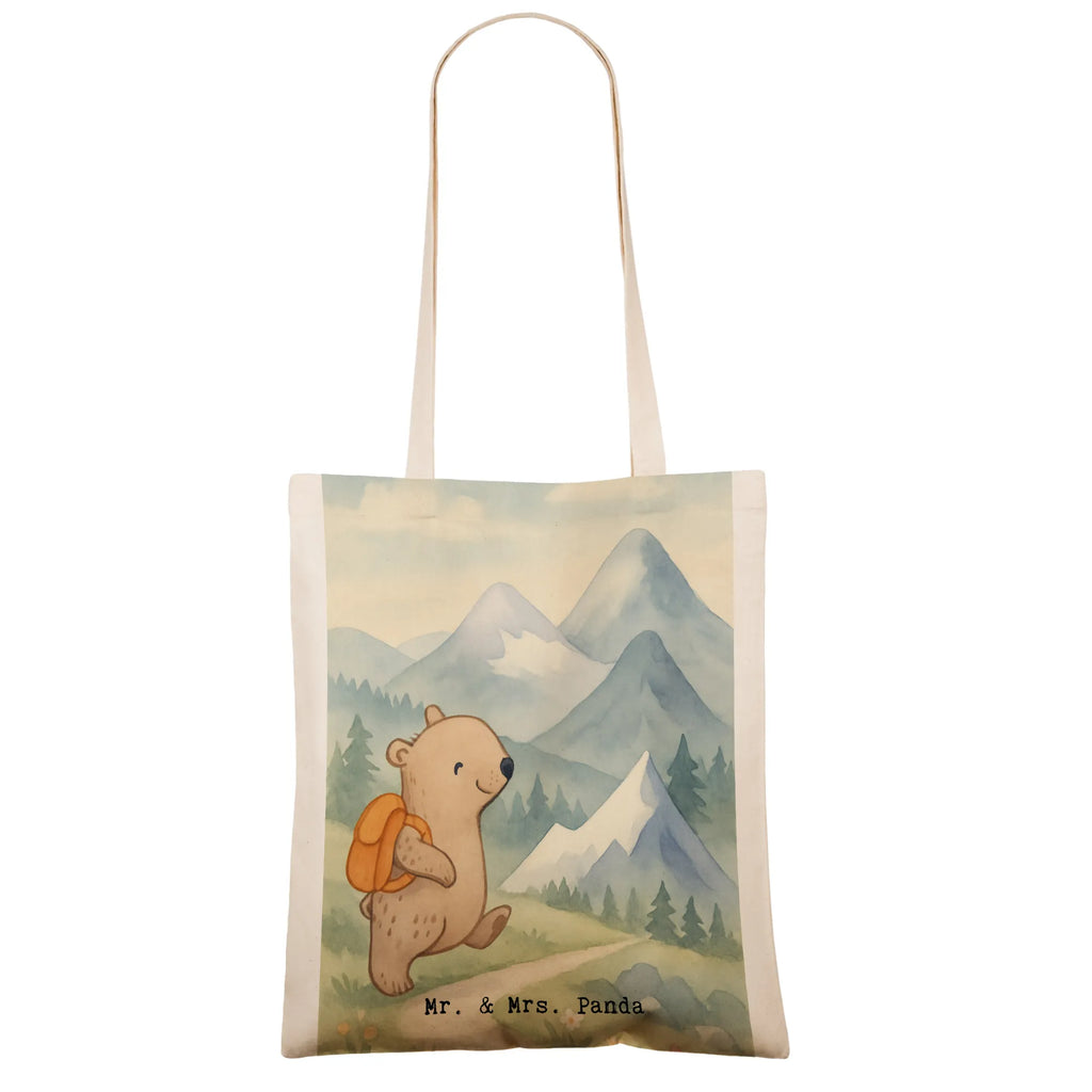Tragetasche Bär Bergsteigen Design Shopper, Beutel, Strandtasche, Beuteltasche, Schultertasche, Einkaufstüte, Laptoptasche, Tasche, Jutetasche, Badetasche, Jutebeutel, Stoffbeutel, Tragetasche, Einkaufstasche, Umhängetasche, Stofftasche, Geschenk, Sport, Sportart, Hobby, Schenken, Danke, Dankeschön, Auszeichnung, Gewinn, Sportler, wandern, Alpinwandern, Alpinismus, Bergsteigen, Bergsport, Trekking