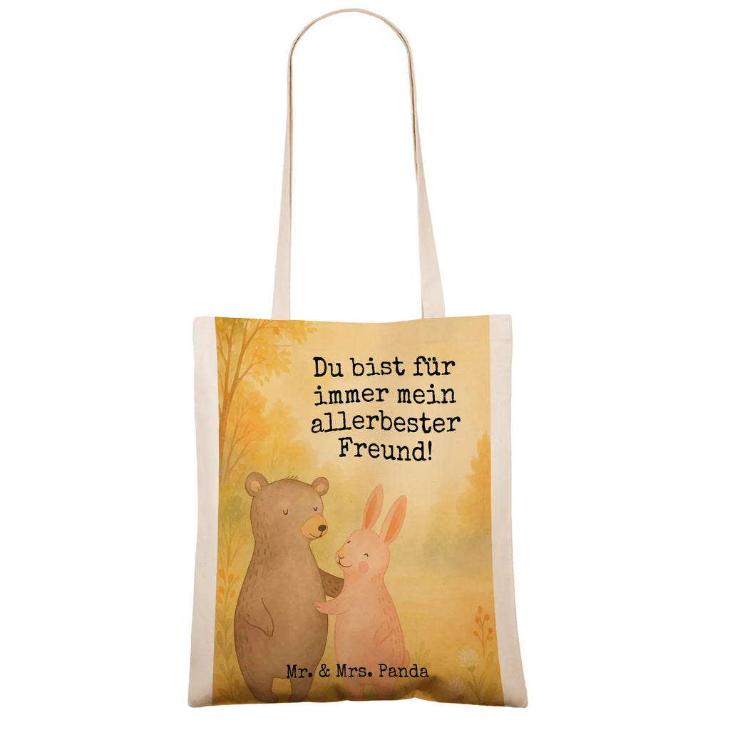 Tote bag bear and rabbit Embrace Design Jutetasche, Einkaufstüte, Beuteltasche, Stoffbeutel, Strandtasche, Laptoptasche, Tasche, Shopper, Umhängetasche, Schultertasche, Einkaufstasche, Stofftasche, Beutel, Badetasche, Tragetasche, Jutebeutel, Liebe, Partner, Freund, Freundin, Ehemann, Ehefrau, Heiraten, Verlobung, Heiratsantrag, Liebesgeschenk, Jahrestag, Hocheitstag, Hase, best friends, Freunde, Bärchen, Bär, bester Freund
