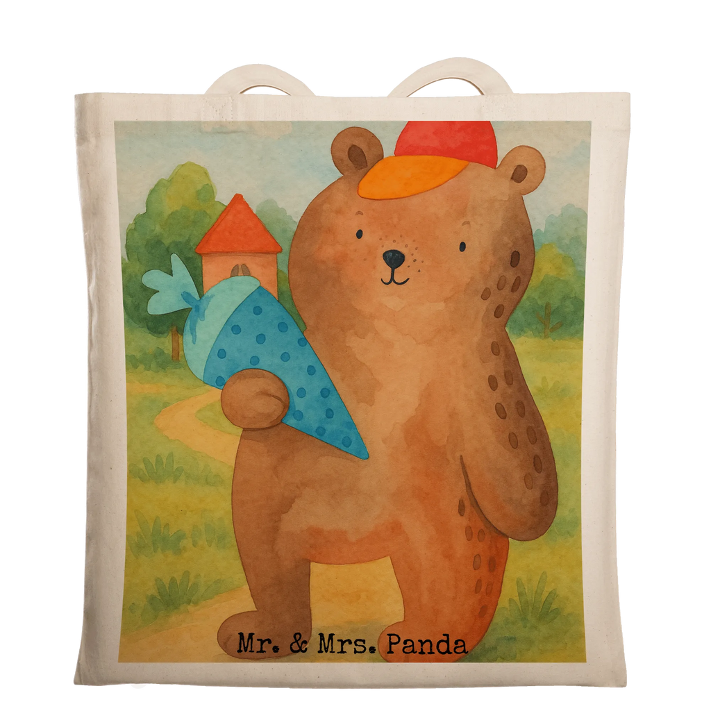 Tragetasche Bär Schultüte Design Stofftasche, Stoffbeutel, Einkaufstüte, Badetasche, Beuteltasche, Umhängetasche, Tragetasche, Strandtasche, Tasche, Shopper, Jutebeutel, Einkaufstasche, Beutel, Jutetasche, Schultertasche, Laptoptasche, Bär, Teddy, Teddybär, Schulbeginn, Erster Schultag Geschenk, Einschulung Geschenk, Schule Geschenk, Schultüte, Bär Motiv, Schulanfang, Grundschule