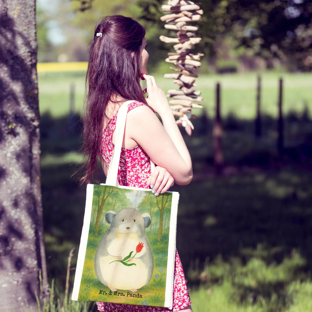 Tote bag chinchilla flower Design shopping bag, pouch, shoulder bag, Carrier bag, cloth bag, bag, shopper, jute bag, cotton bag, small animals, cute, funny, cute animal motives, hand drawn, small world, funny sayings, good mood, happy, gifts, gift ideas, special gifts, animal lover, card, chaos, chinchillas, grief, happiness, chinchilla, office life, heartache, being sad, office, depression