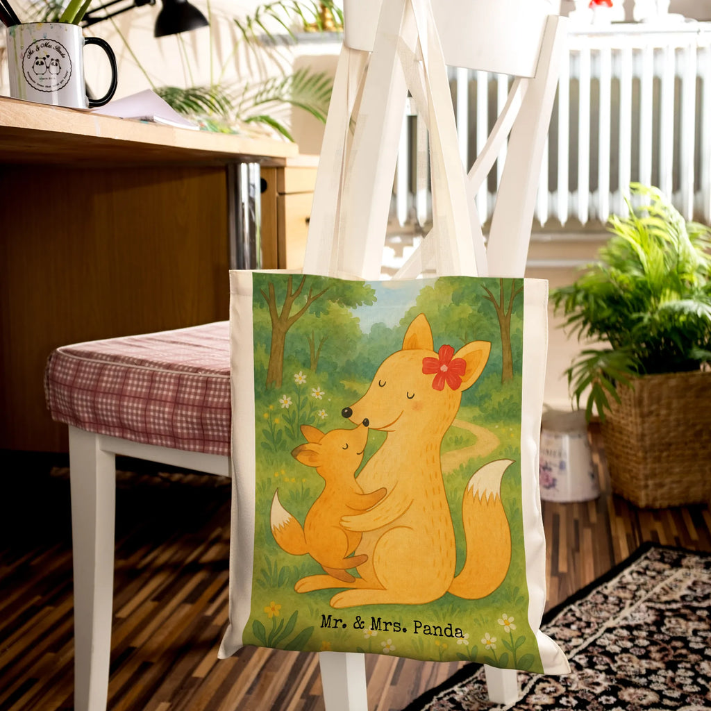 Tragetasche Fuchs Mama Design Schultertasche, Stoffbeutel, Beutel, Badetasche, Jutetasche, Beuteltasche, Einkaufstüte, Einkaufstasche, Laptoptasche, Tragetasche, Strandtasche, Umhängetasche, Tasche, Stofftasche, Jutebeutel, Shopper, Familie, Vatertag, Muttertag, Bruder, Schwester, Mama, Papa, Oma, Opa, Lieblingstochter, Beste Tochter, Geschenk, Mutter, Tochter