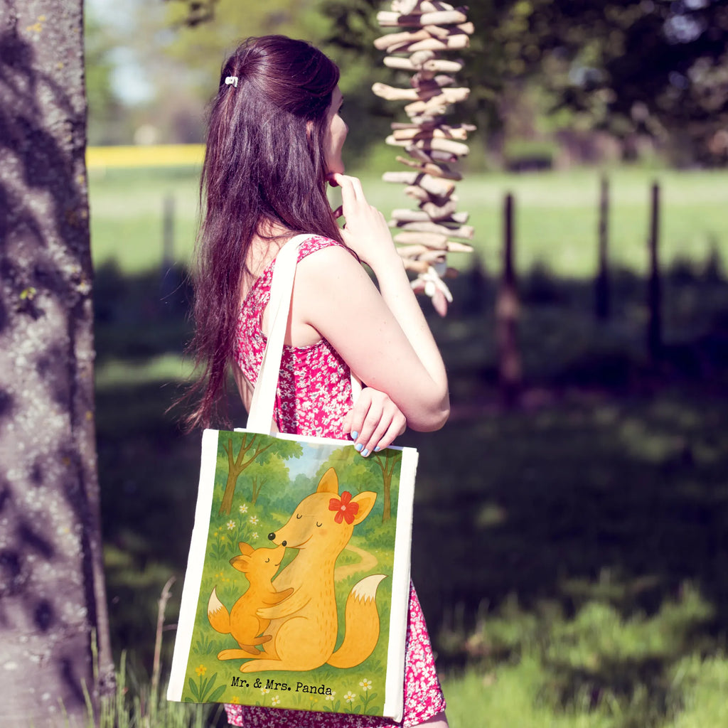 Tragetasche Fuchs Mama Design Schultertasche, Stoffbeutel, Beutel, Badetasche, Jutetasche, Beuteltasche, Einkaufstüte, Einkaufstasche, Laptoptasche, Tragetasche, Strandtasche, Umhängetasche, Tasche, Stofftasche, Jutebeutel, Shopper, Familie, Vatertag, Muttertag, Bruder, Schwester, Mama, Papa, Oma, Opa, Lieblingstochter, Beste Tochter, Geschenk, Mutter, Tochter