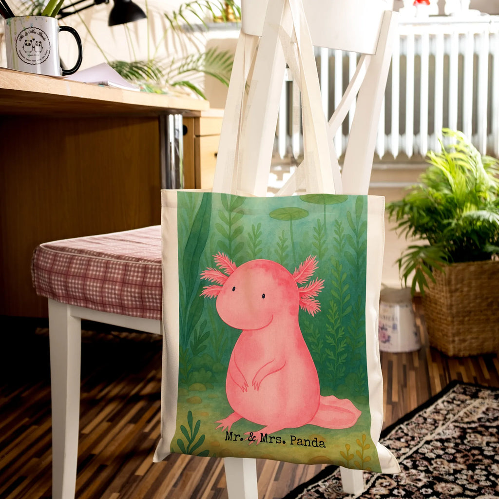 Tragetasche Axolotl Niedlich Design Beutel, Strandtasche, Jutebeutel, Tasche, Tragetasche, Beuteltasche, Laptoptasche, Einkaufstasche, Einkaufstüte, Schultertasche, Stoffbeutel, Stofftasche, Umhängetasche, Badetasche, Jutetasche, Shopper, Axolotl, Molch, Axolot, Lebensweisheit, fröhlich, vergnügt, Lebensstil, Freundin, Weisheit, Liebe, zufrieden