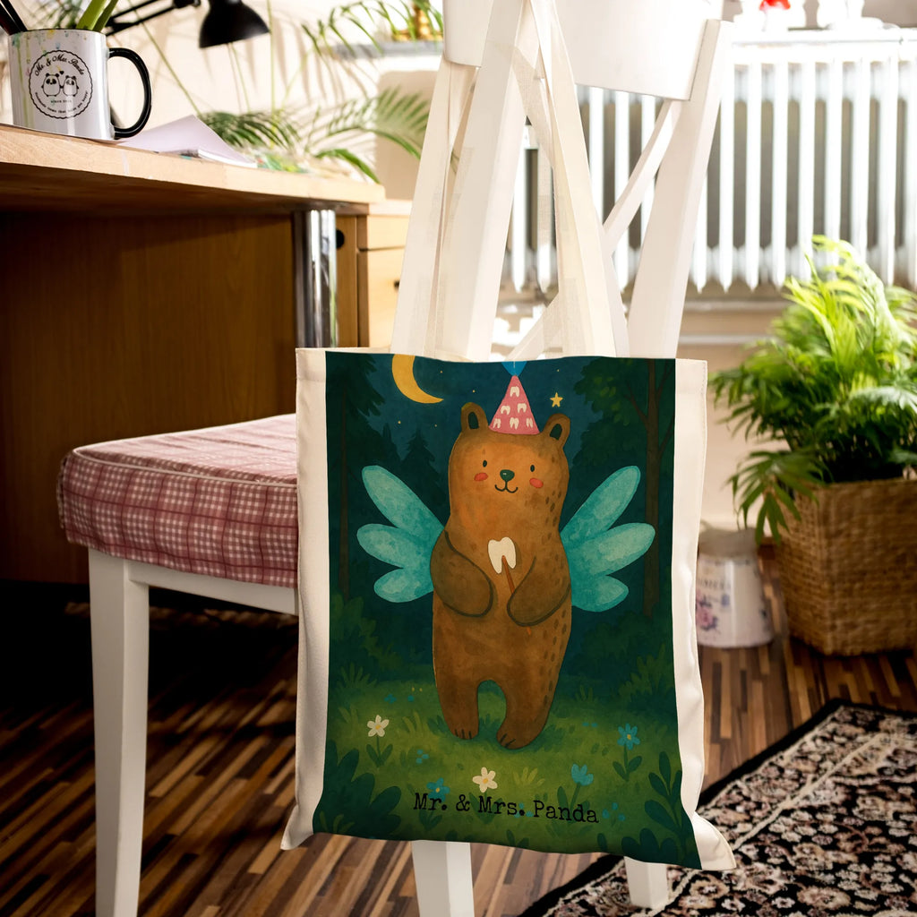 Tragetasche Bär Zahnfee Design Umhängetasche, Einkaufstüte, Jutetasche, Schultertasche, Tasche, Shopper, Tragetasche, Stofftasche, Jutebeutel, Strandtasche, Einkaufstasche, Badetasche, Laptoptasche, Beutel, Stoffbeutel, Beuteltasche, Bär, Teddy, Teddybär, Fee, Milchzahn, Erster Zahn, Zahnfee