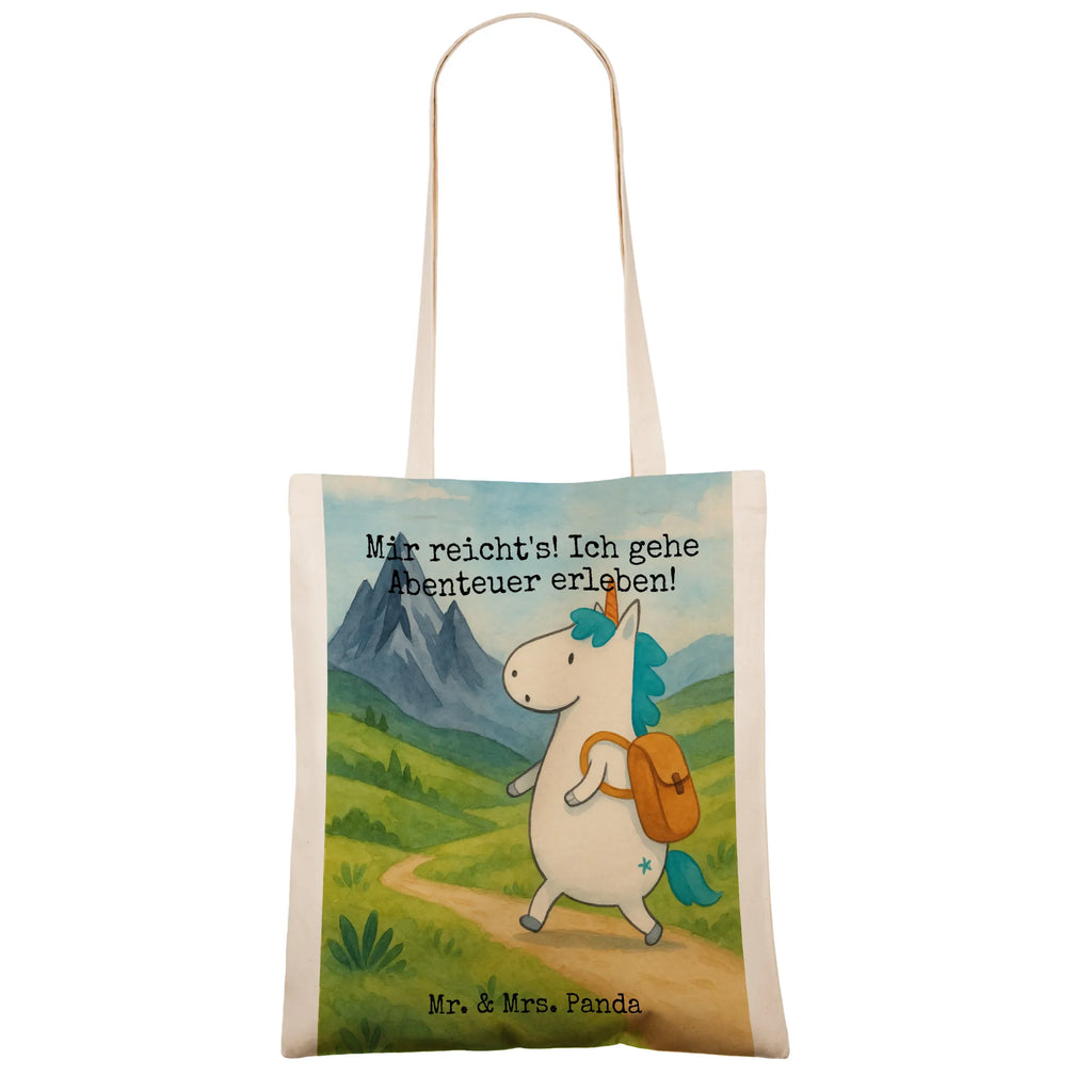 Tragetasche Einhorn Bergsteiger Design Stoffbeutel, Beutel, Jutetasche, Tragetasche, Jutebeutel, Tasche, Laptoptasche, Umhängetasche, Einkaufstüte, Shopper, Schultertasche, Stofftasche, Strandtasche, Einkaufstasche, Badetasche, Beuteltasche, Einhorn, Einhörner, Einhorn Deko, Unicorn, Urlaub, Entdecker, Weltreise, Abenteuer, Bergsteiger, Weltenbummler, Abenteurer, Berge, Reisen