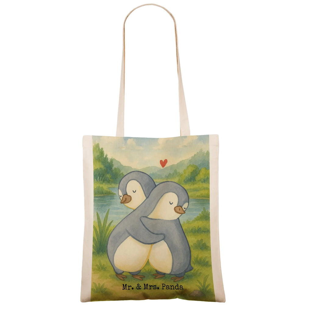 Tote bag penguins Cuddle Design shoulder bag, cotton bag, bag, cloth bag, jute bag, pouch, shopper, Carrier bag, shopping bag, Love, Loving, Two, Together, Marriage, Engagement, Proposal of marriage, Love gift, gift for her, gift for him, anniversary gift, Valentine&#39;s Day Gift for Women Love Gift Anniversary Wedding Anniversary Party Favor Gift for Girlfriend Gift for Partner Boyfriend Gift Token of Love for Men for Husband