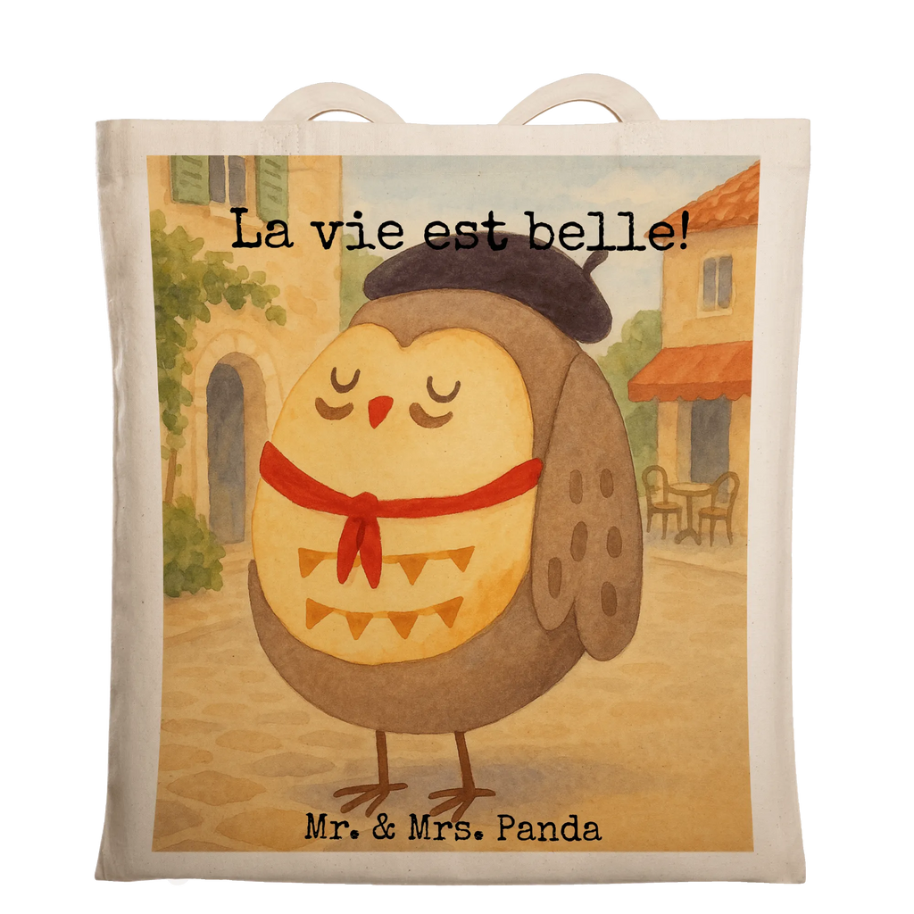 Tragetasche Eule Frankreich Design Stoffbeutel, Umhängetasche, Tasche, Beutel, Einkaufstüte, Shopper, Einkaufstasche, Schultertasche, Badetasche, Stofftasche, Jutebeutel, Strandtasche, Laptoptasche, Jutetasche, Tragetasche, Beuteltasche, Eule, Owl, Eule Deko, Spruch Französisch, La vie est belle, Eulen, hibou, Frankreich, Spruch schön, das Leben ist schön