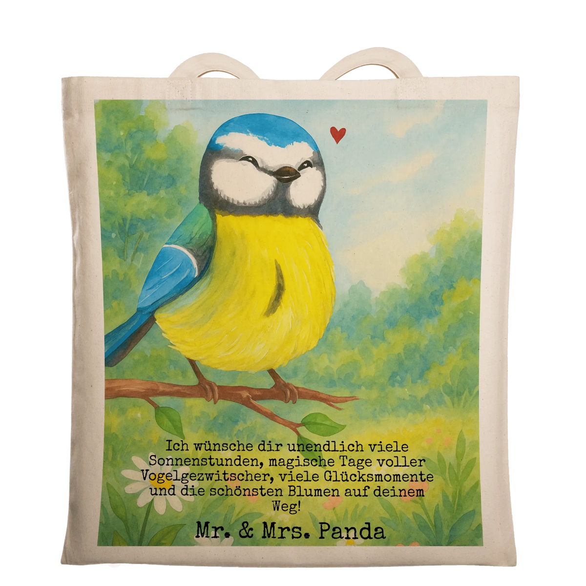 Tote bag Bird blue tit Design Easter bunny, bird, blue tit, greetings, spring, spring fever, Easter presents, Easter time, Easter greetings