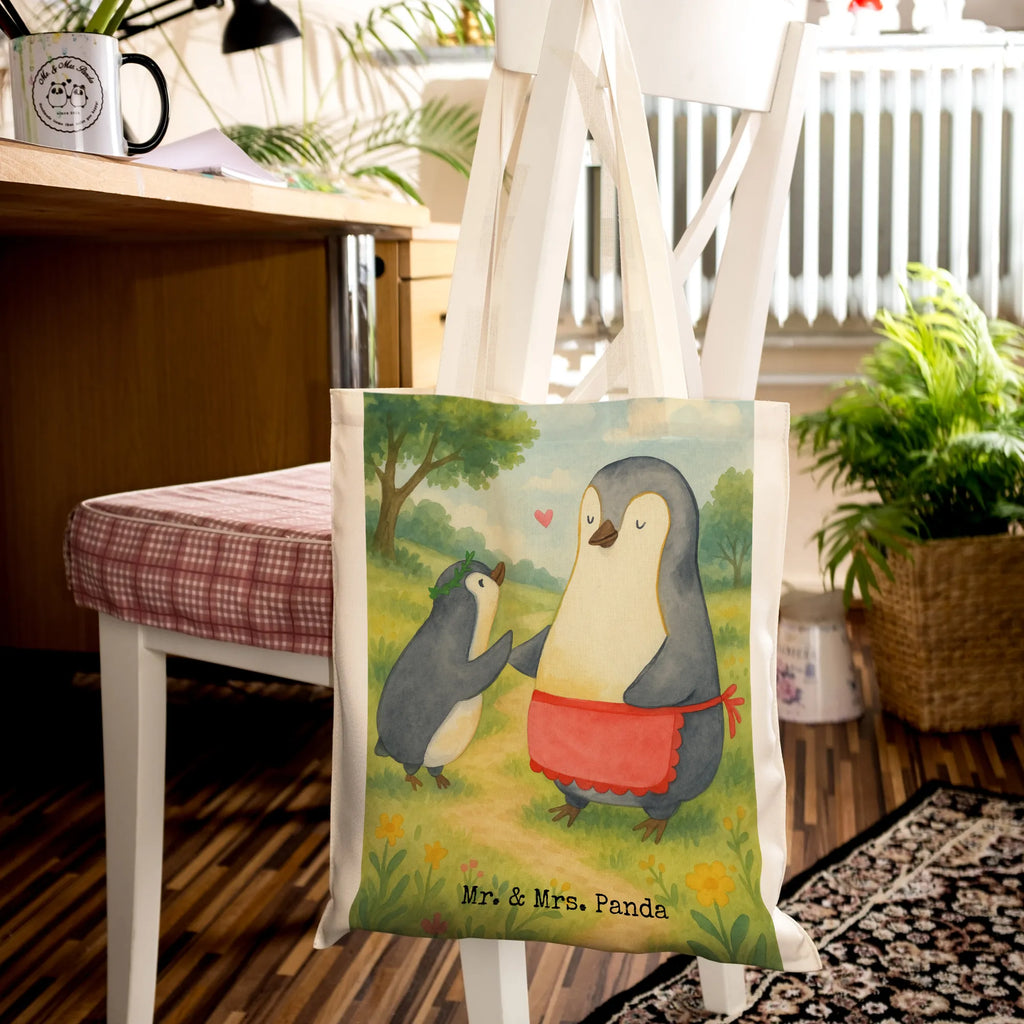Tragetasche Pinguin mit Kind Design Stofftasche, Einkaufstasche, Jutebeutel, Strandtasche, Umhängetasche, Beutel, Jutetasche, Schultertasche, Shopper, Tragetasche, Tasche, Stoffbeutel, Beuteltasche, Einkaufstüte, Badetasche, Laptoptasche, Familie, Vatertag, Muttertag, Bruder, Schwester, Mama, Papa, Oma, Opa, Mami, Geschenk, Mutti, Mutter, Geburststag