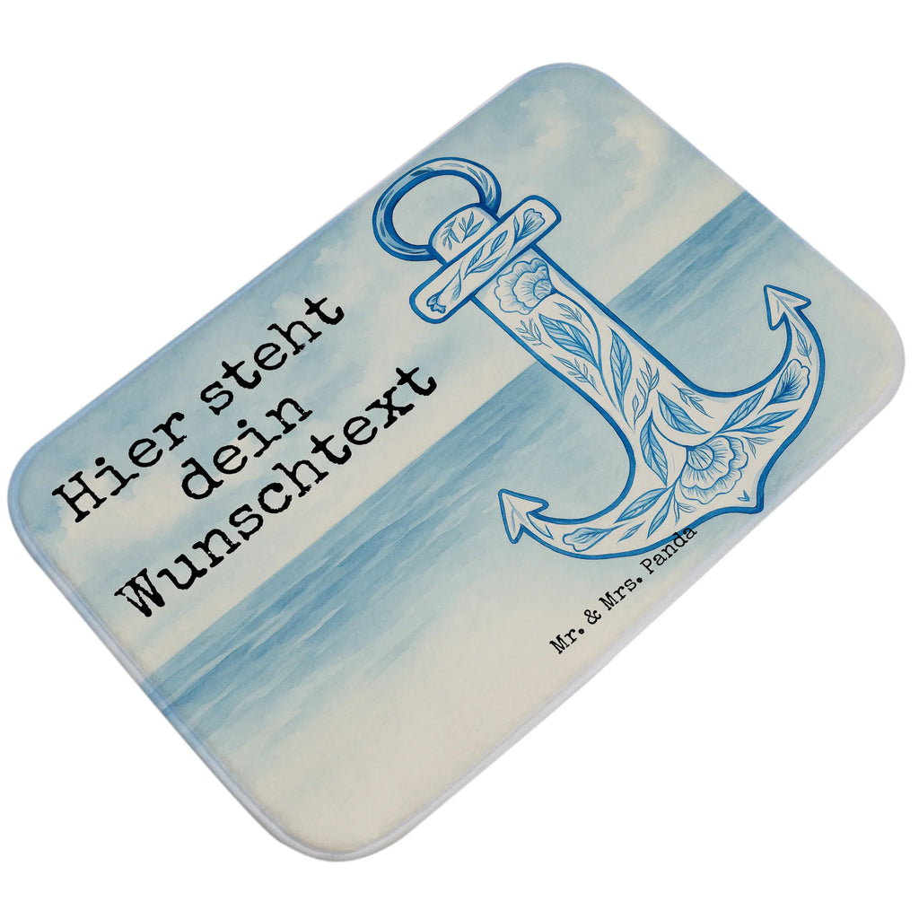 Personalised bath mat anchor Blue Design small animals, cute, funny, cute animal motives, hand drawn, small world, funny sayings, good mood, happy, gifts, gift ideas, special gifts, animal lover, card