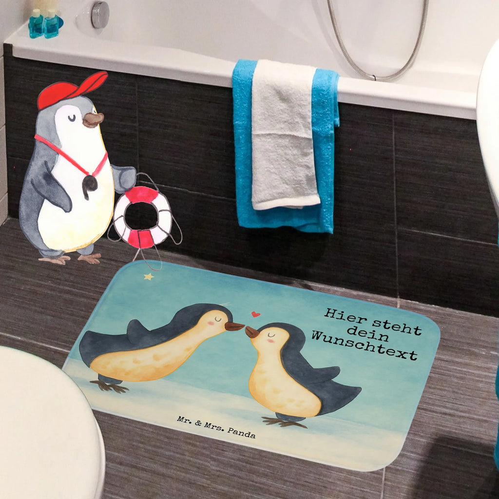 Personalised bath mat Penguins in love Design Love, Loving, Two, Together, Marriage, Engagement, Proposal of marriage, Love gift, gift for her, gift for him, anniversary gift, love, anniversary, penguins, gift girlfriend, love saying, gift anniversary, couple. love couple, pair of penguins, gift idea, penguin love, wedding anniversary, proof of love, Penguin, wedding, pair, fiancée, guest gift, engagement, fiancé, gift friend