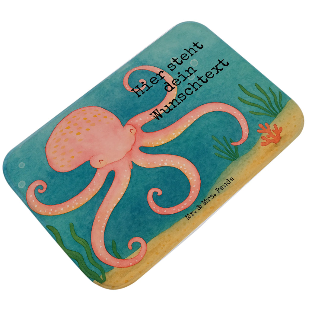 Personalised bath mat Squid Design small animals, cute, funny, cute animal motives, hand drawn, small world, funny sayings, good mood, happy, gifts, gift ideas, special gifts, animal lover, card, sea animal, arms, squid, octopus, water, ocean, sea
