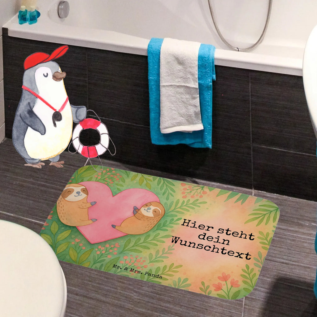 Personalizowana mata łazienkowa leniwce Serce Design Miłość, partner, przyjaciel, przyjaciółka, mąż, żona, wesele, zaręczyny, prośba o rękę, prezent miłosny, rocznica, dzień ślubu
