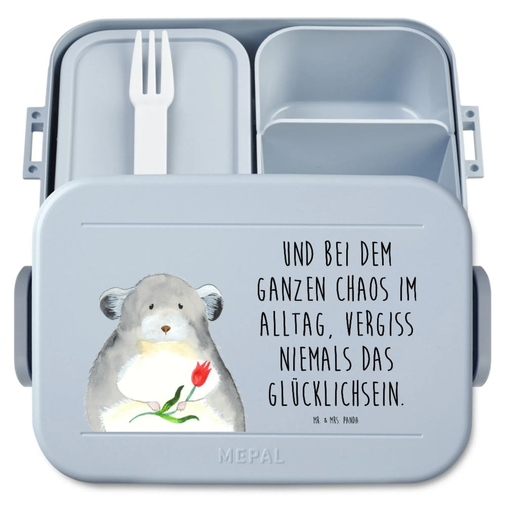 MEPAL Bentobox Chinchilla Blume Motiv Brotdose, Bentobox, Lunchbox, Tiermotive, Gute Laune, lustige Sprüche, Tiere, Liebeskummer, Chaos, Kummer, Büroalltag, Glücklichsein, traurig sein, Büro, Chinchilla, Chinchillas, Depressionen