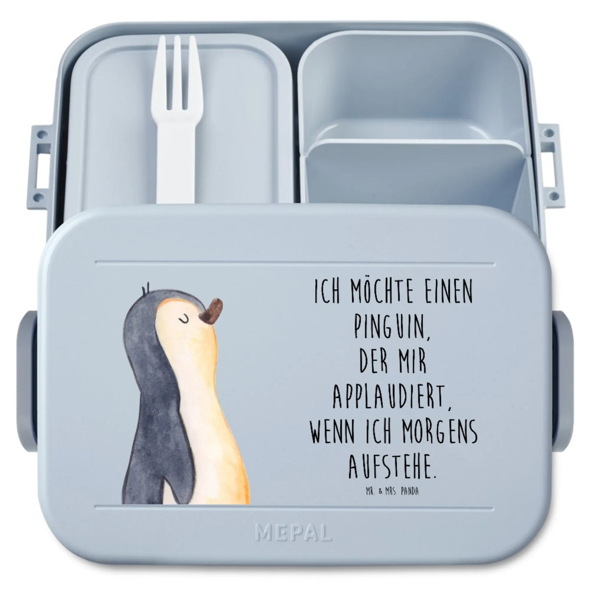 MEPAL Bentobox Pinguin marschieren Motiv Bentobox, Frischhaltedose, Bento-Brotdose, Snackdose, Vesperbox, Essensbox, Meal Prep Box, Essensbehälter, Jausenbox, Lunchbox, Snackbox, Lebensmittelbehälter, Bento Box, Pinguin, Familie, Langschläfer, Schwester, Frühaufsteher, Pinguine, Bruder
