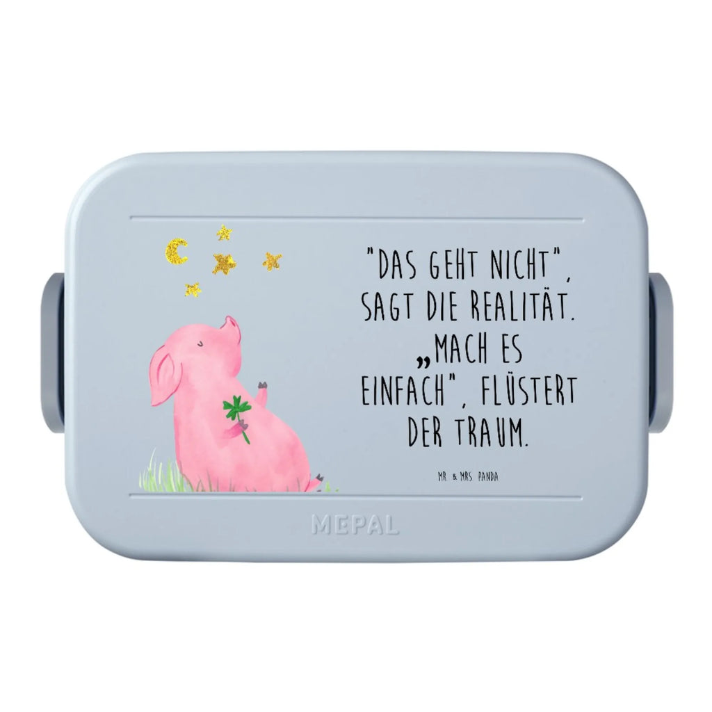 MEPAL Bentobox Schwein Glück Motiv Lunchbox, Brotdose, Bentobox, Tiermotive, Gute Laune, lustige Sprüche, Tiere, Ziele, Schweinchen, Sterne, Motivation, Glücksschwein. Glück, Sernchen, Träume, Glücksbringer, Schwein