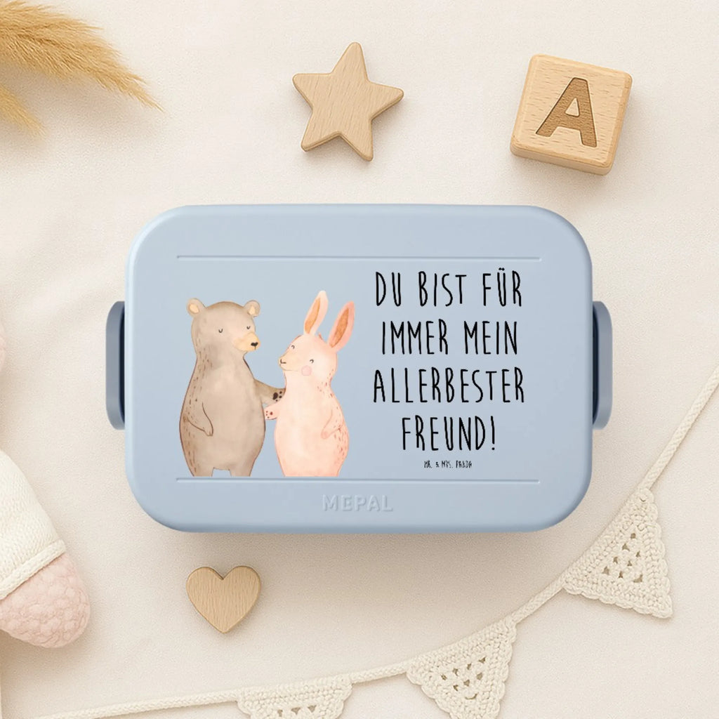 MEPAL Bentobox Bär und Hase Umarmen Motiv Bentobox, Brotdose, Lunchbox, Liebe, Partner, Freund, Freundin, Ehemann, Ehefrau, Heiraten, Verlobung, Heiratsantrag, Liebesgeschenk, Jahrestag, Hocheitstag, bester Freund, best friends, Bär, Freunde, Bärchen, Hase
