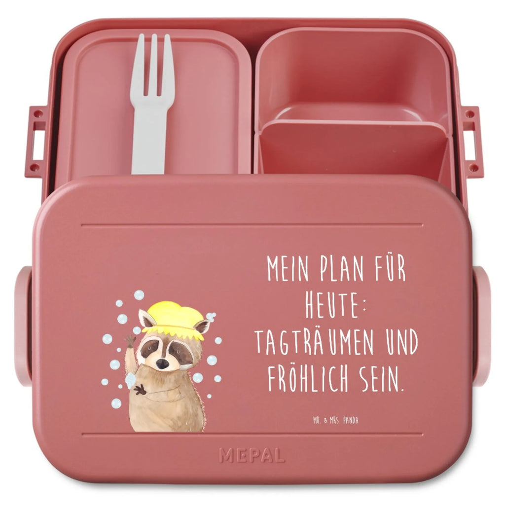 MEPAL Bentobox Waschbär Motiv Lunchbox, Brotdose, Bentobox, Tiermotive, Gute Laune, lustige Sprüche, Tiere, Waschbär, Fröhlich, waschen, Seifenblasen, Plan, Tagträumen