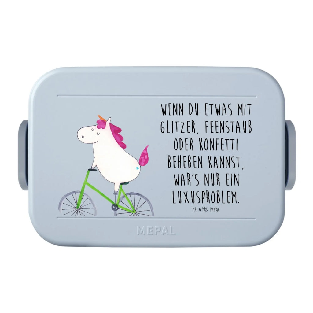 MEPAL Bentobox Einhorn Radfahrer Motiv Lunchbox, Bentobox, Brotdose, Einhorn, Einhörner, Einhorn Deko, Unicorn, Konfetti, Radfahren, Kummer, Luxusproblem, Radfahrer, Rad, Feenstaub, Bike, Liebeskummer